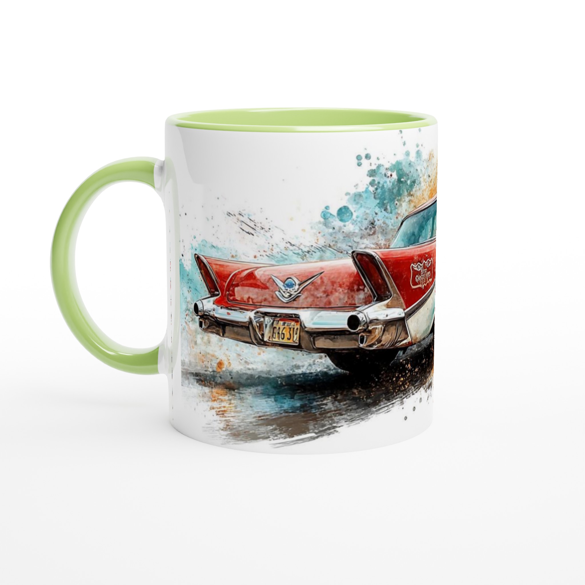 Route 66 Retro Mugg – 11oz Keramikmugg med Vintage Bil & Akvarelldesign, Välj din färg! 7 09dceabe-883b-43e7-9a79-22d27b7c5be2