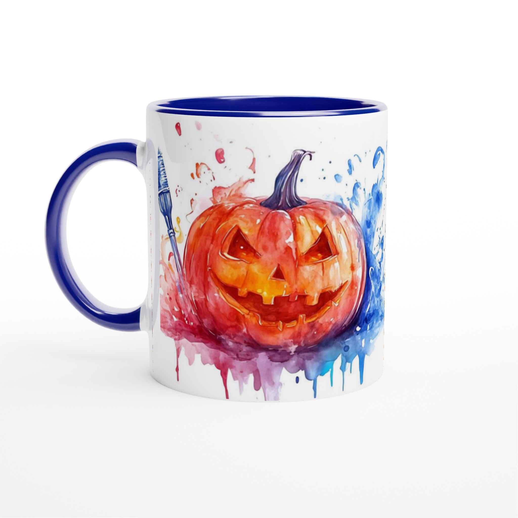 Färgglad Halloweenpumpa Keramisk Mugg - Akvarell Jack-o'-Lantern för Din Dryck 2 09f65847-4fcd-440e-a5ca-cefef9cc8832