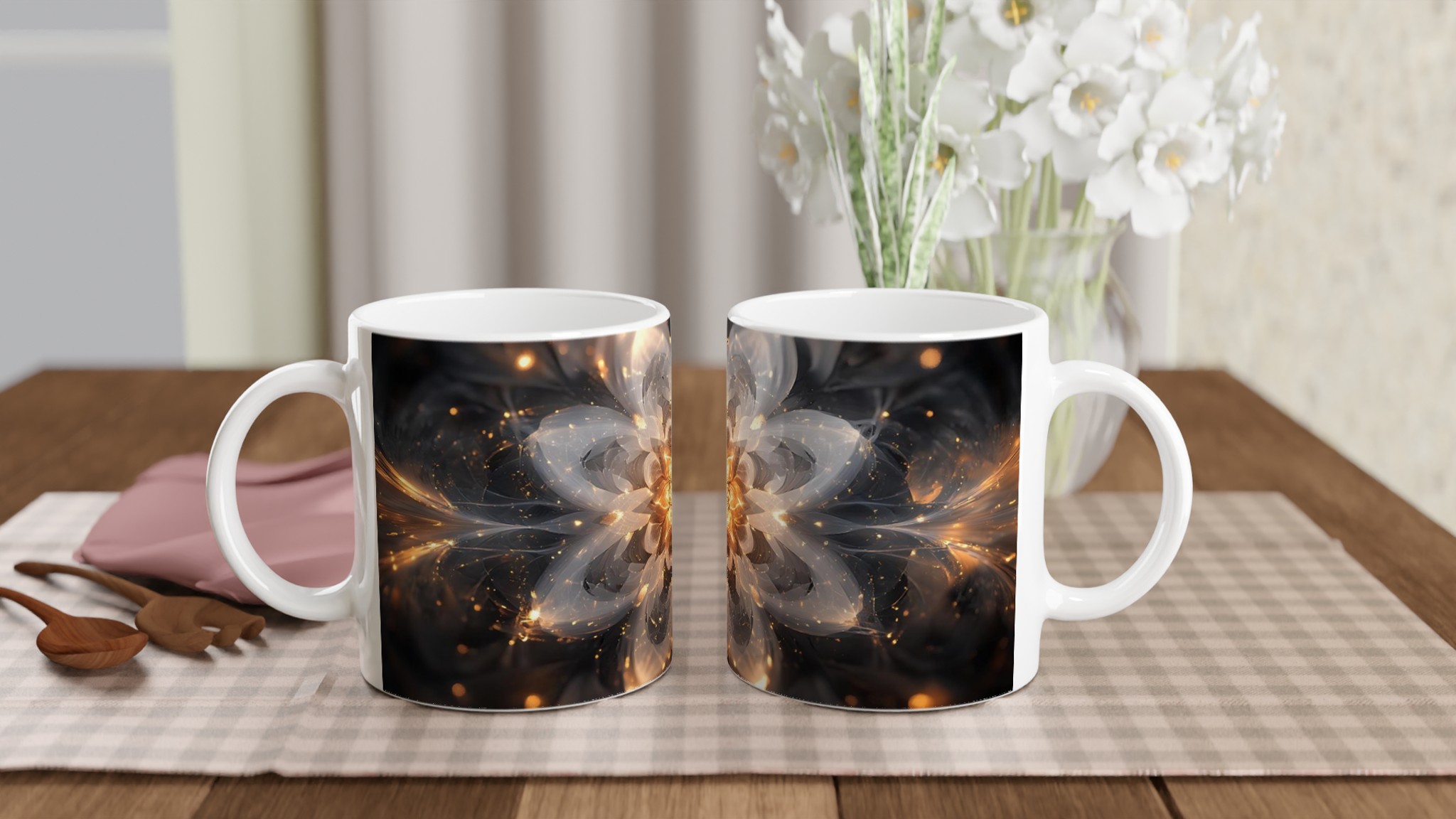 Abstrakt Gyllene Blomma 11oz Keramisk Mugg – Lysande Design för Din Favoritdryck 10 0a58b547-9e44-407b-a88b-28864e75943f