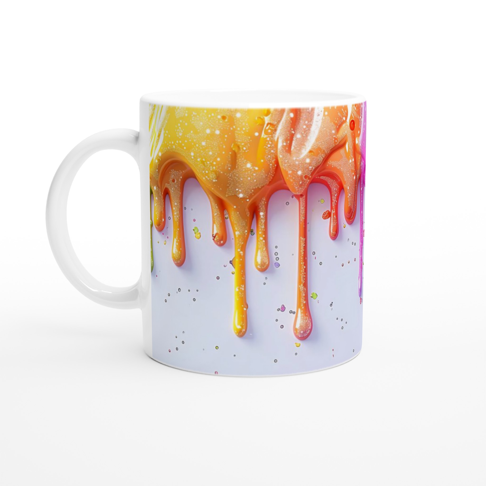 Rainbow Glitter Drip Keramikmugg - 11oz, Välj din favoritfärg för en magisk kaffestund! 1 0a99773f-5063-449e-a1ed-4a84ac4723ca