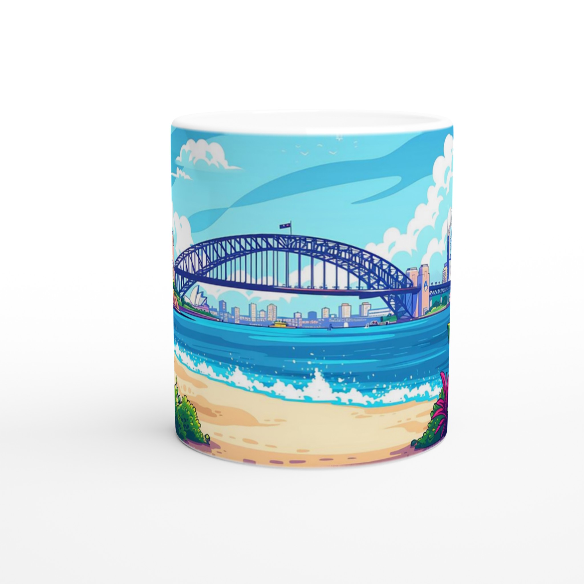 Sydney Harbor Bliss: Vibrerande keramikmugg i ditt val av färger – 11 oz 9 0ab89a1c-8dd7-4e9f-9e6b-dc9045d386fd
