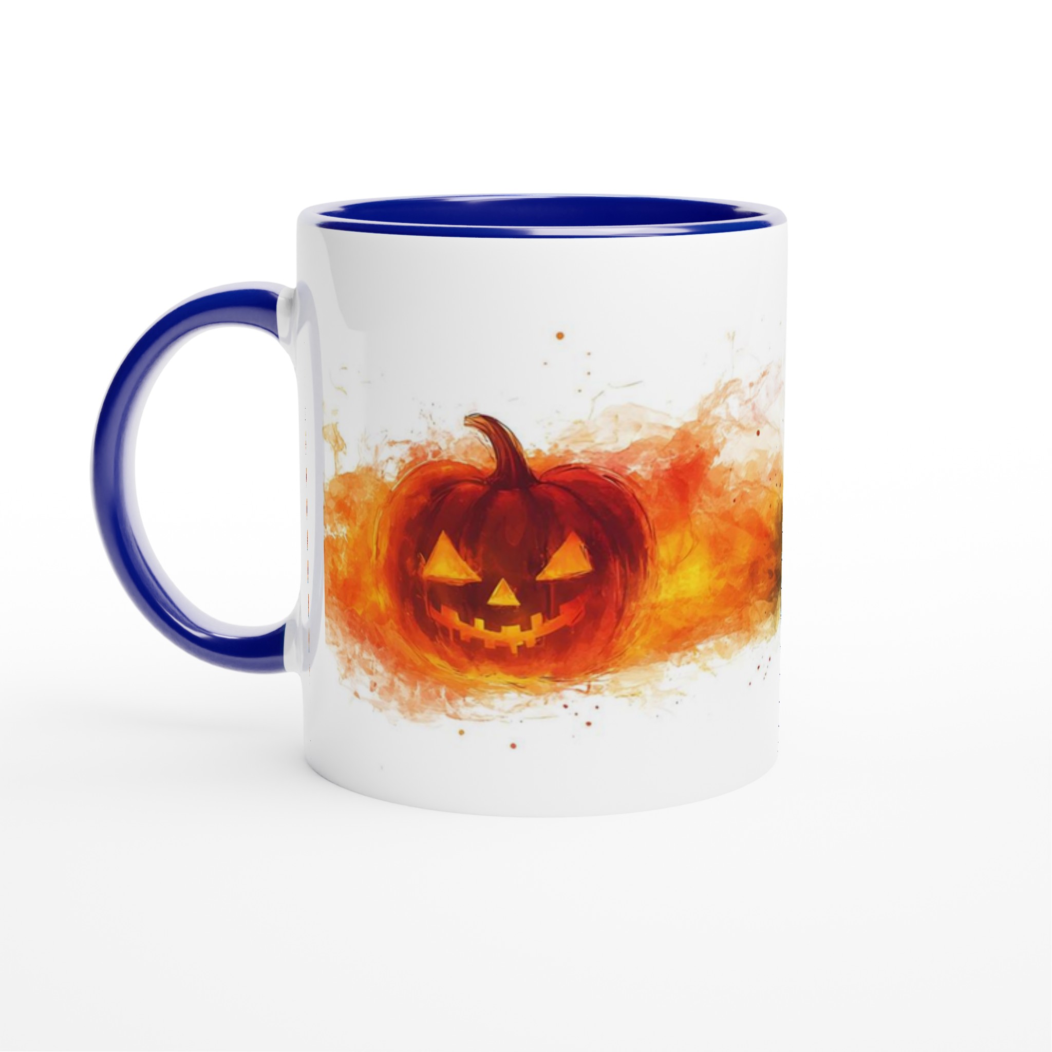 Mystisk Halloween Keramikmugg - Pumpa och Spöklikt Barn i Akvarellstil, Välj bland 7 Färger 2 0ad6b862-543e-499d-9949-7db39bb9cacf