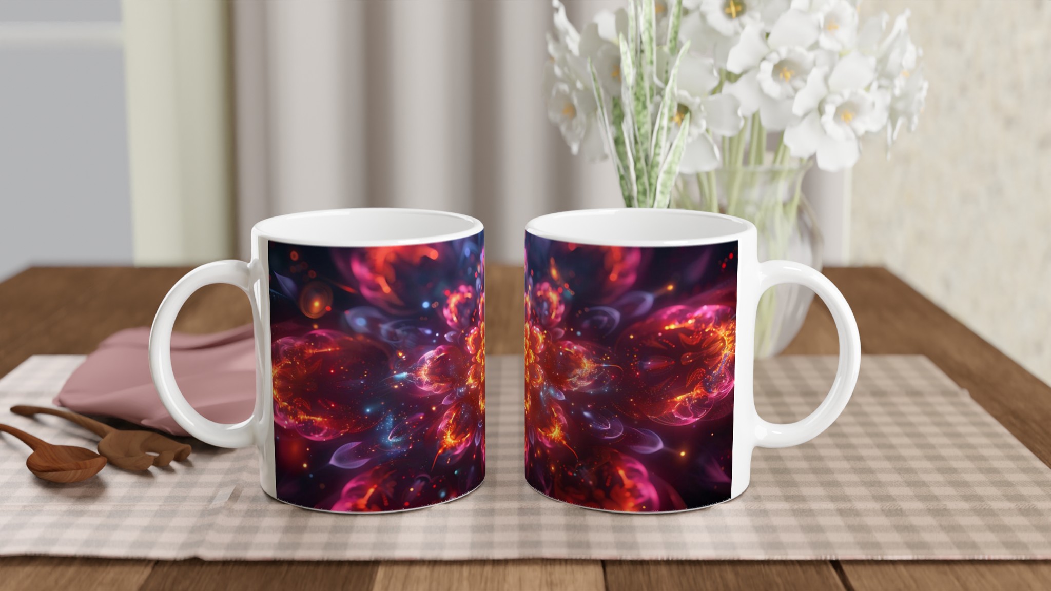 Kosmisk Blomsterdröm: 11oz Keramikmugg i Åtta Levande Färger – Diskmaskin- och Mikrovågsugnssäker 10 0b1c51af-dcec-4f59-8da1-78e636e5596b