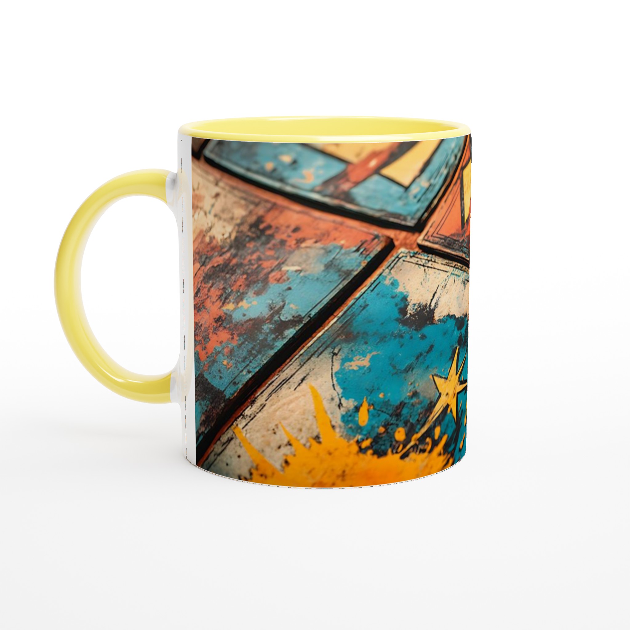 Abstrakt Pop Art Keramisk Mugg - Din Favoritdryck i Livfull Grunge-Stil, 11oz 3 0b39988b-82d9-4eca-ad92-8714883e245c