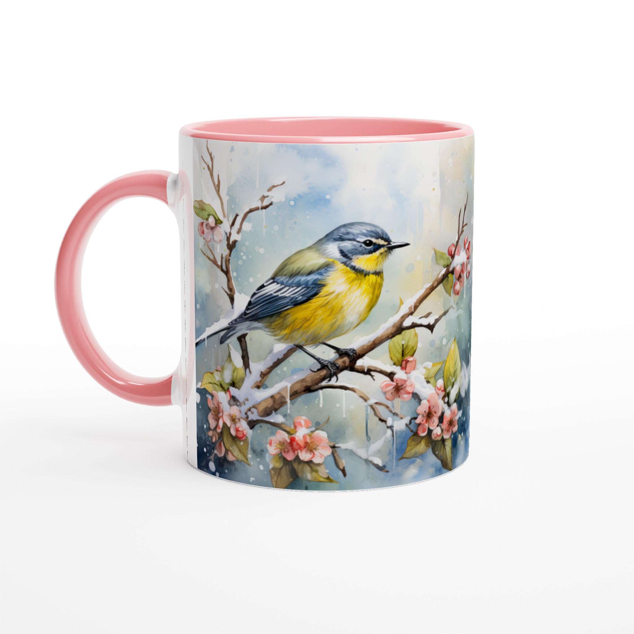 Vit 11oz keramisk mugg med fängslande vinterfågelmotiv i sju färgstarka nyanser 6 0b564b01-95ea-4f28-a5ed-9abb0f47abe9