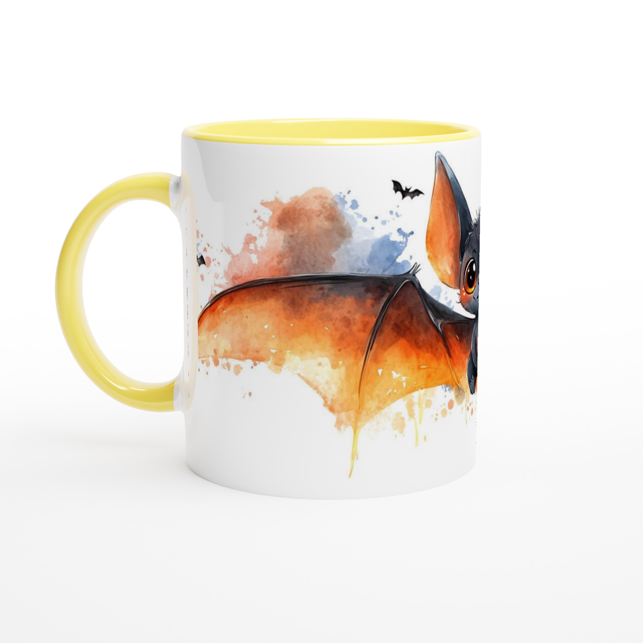 Söt Vattenfärg Fladdermus Mugg - Halloween Kaffekopp med Lekfull Design & Valfri Färg 3 0b625ae6-e26e-4880-880e-fb226d59b318