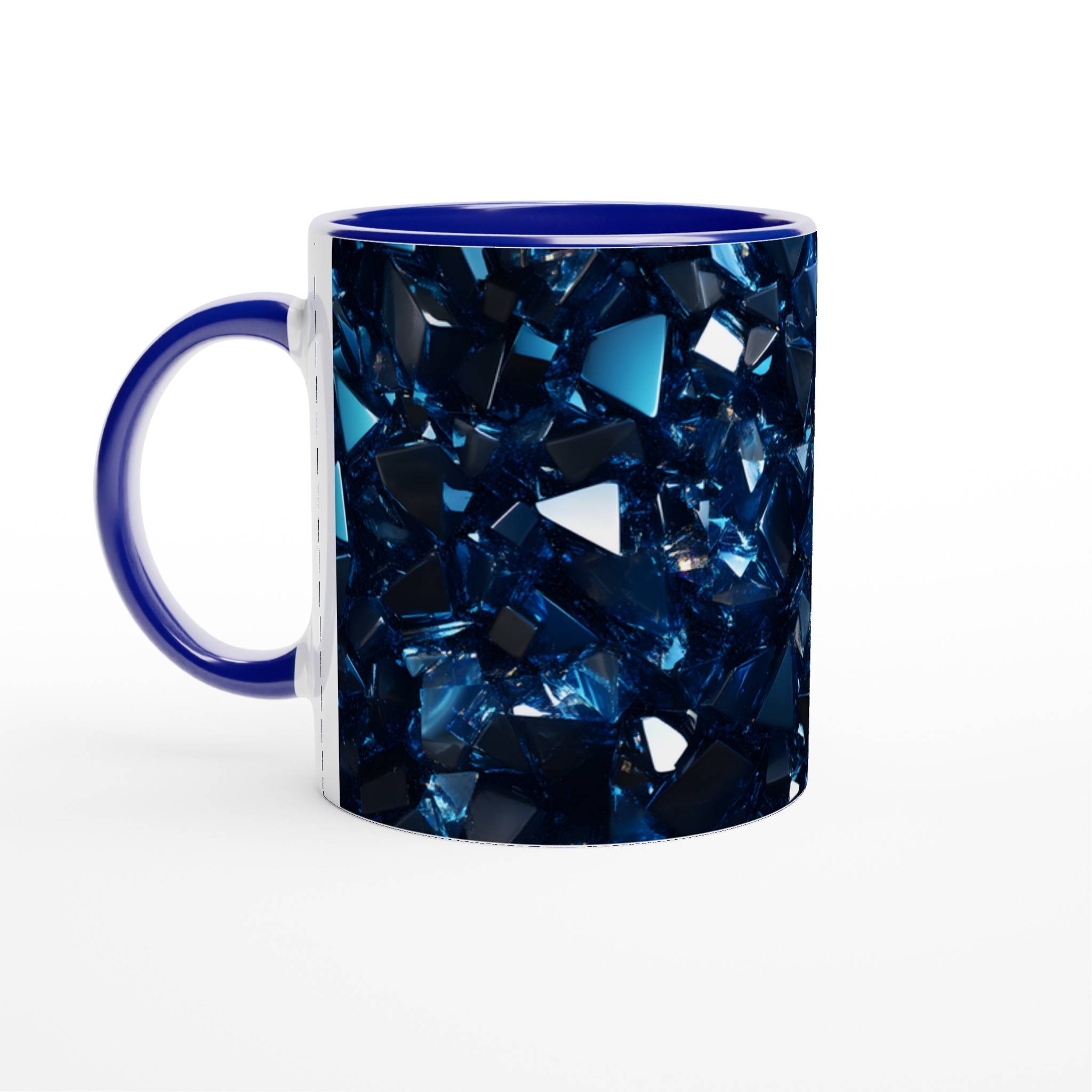 Glänsande Blå Diamantmönstrad 11oz Keramisk Mugg – En Juvel för Ditt Kaffe 2 0ba27d7e-6fb1-4144-8d84-ed95134aea64
