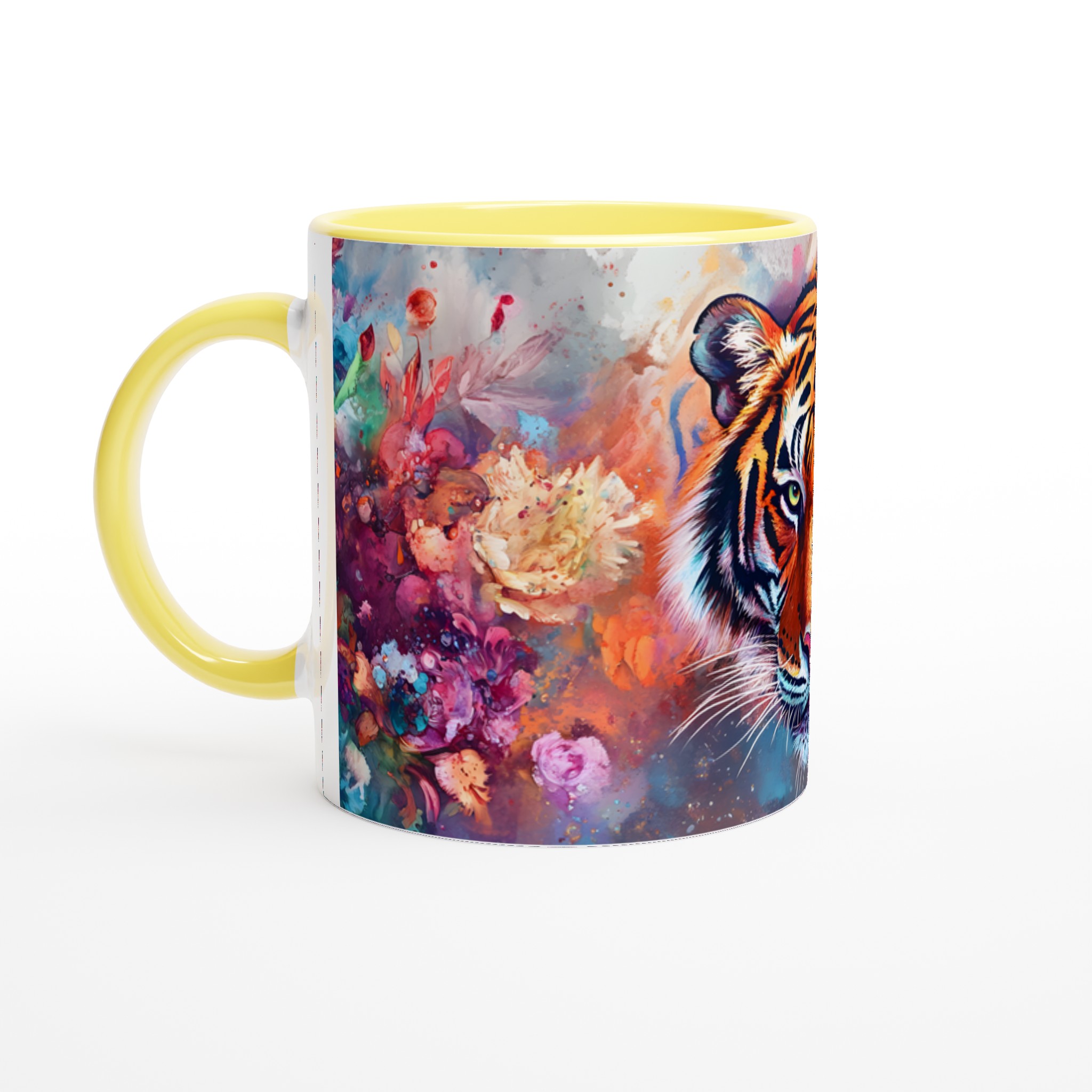 Abstrakt Tigermugg - 11oz Keramisk Kaffekopp med Färgstarkt Vattenfärgstryck, Välj Din Favoritfärg! 3 0bb09d6f-bd86-442f-96a9-dd08d8a8a1a8