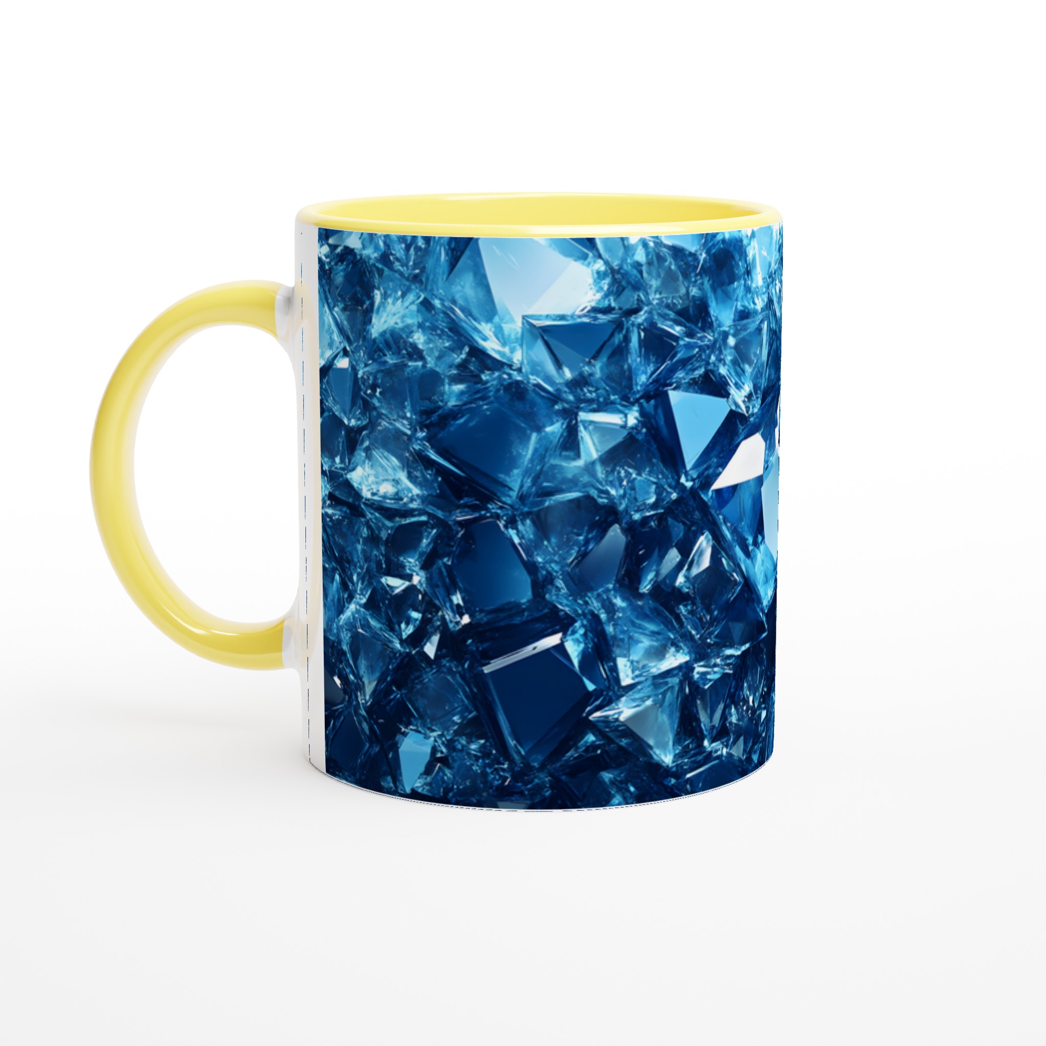 Glänsande Blå Iskristaller Keramisk Mugg – 11 oz Vit Mugg för En Kylig Dryckesupplevelse 3 0bbb62ae-0cd3-4f6c-b20a-15d284a86a82