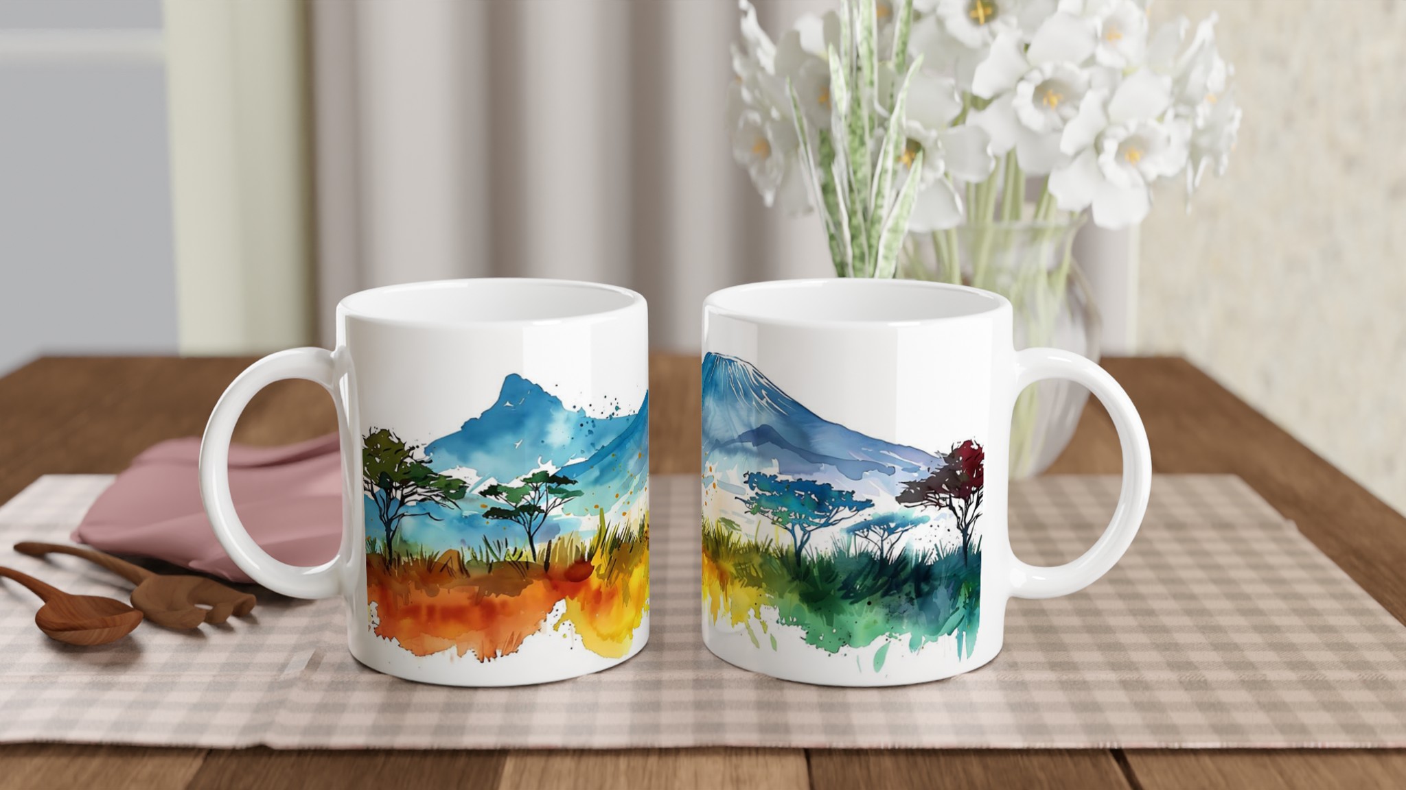 Akvarellberg & Savannmugg - Livfull Keramisk Kaffekopp i ditt färgval 10 0bc99600-adb2-4326-9f1b-2586800b6d3d