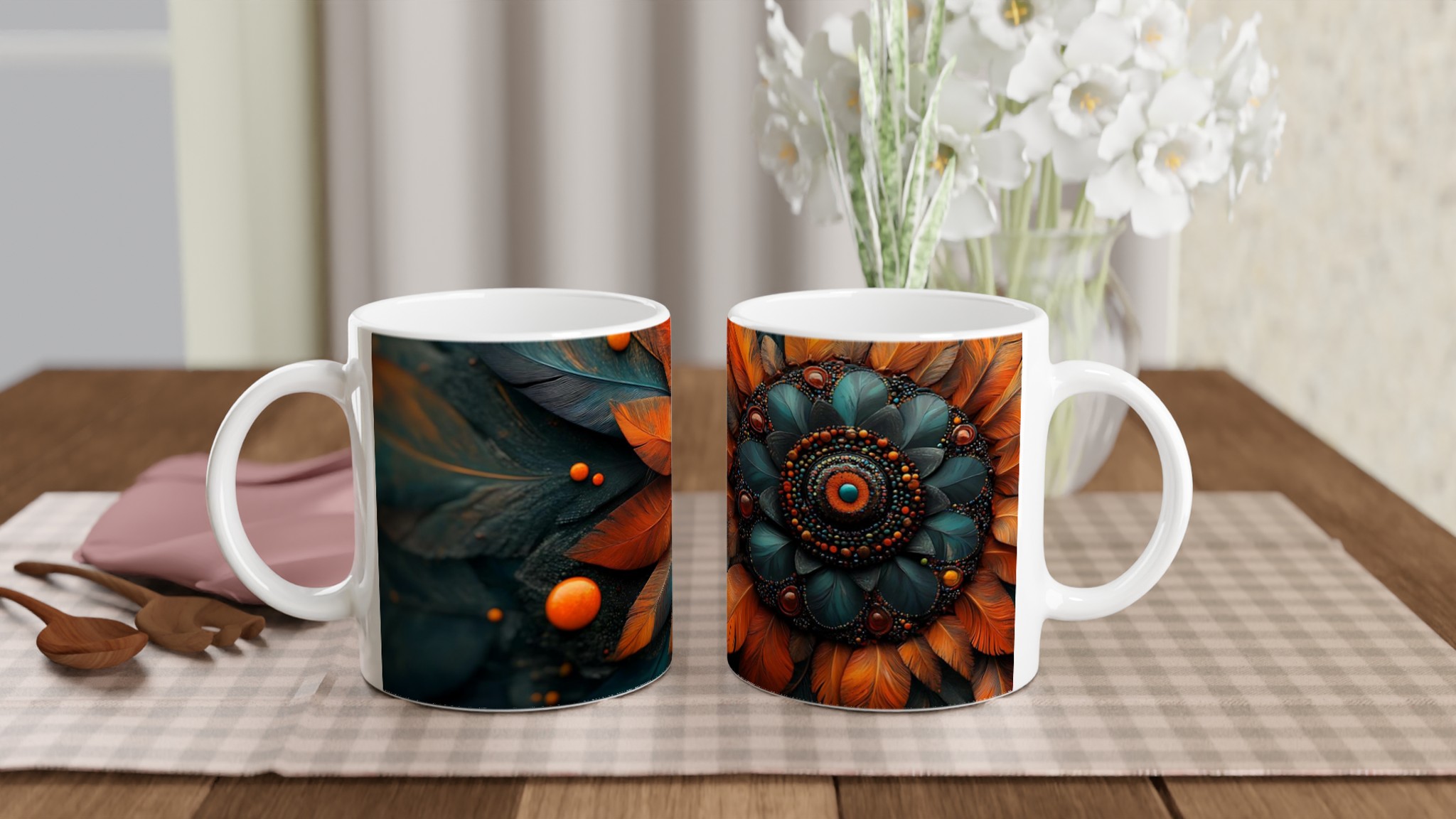 Aztec Inspired Feather Mandala Mugg - Välj din färg 10 0bdd9da7-9130-4236-b3cc-79954c07dd3e