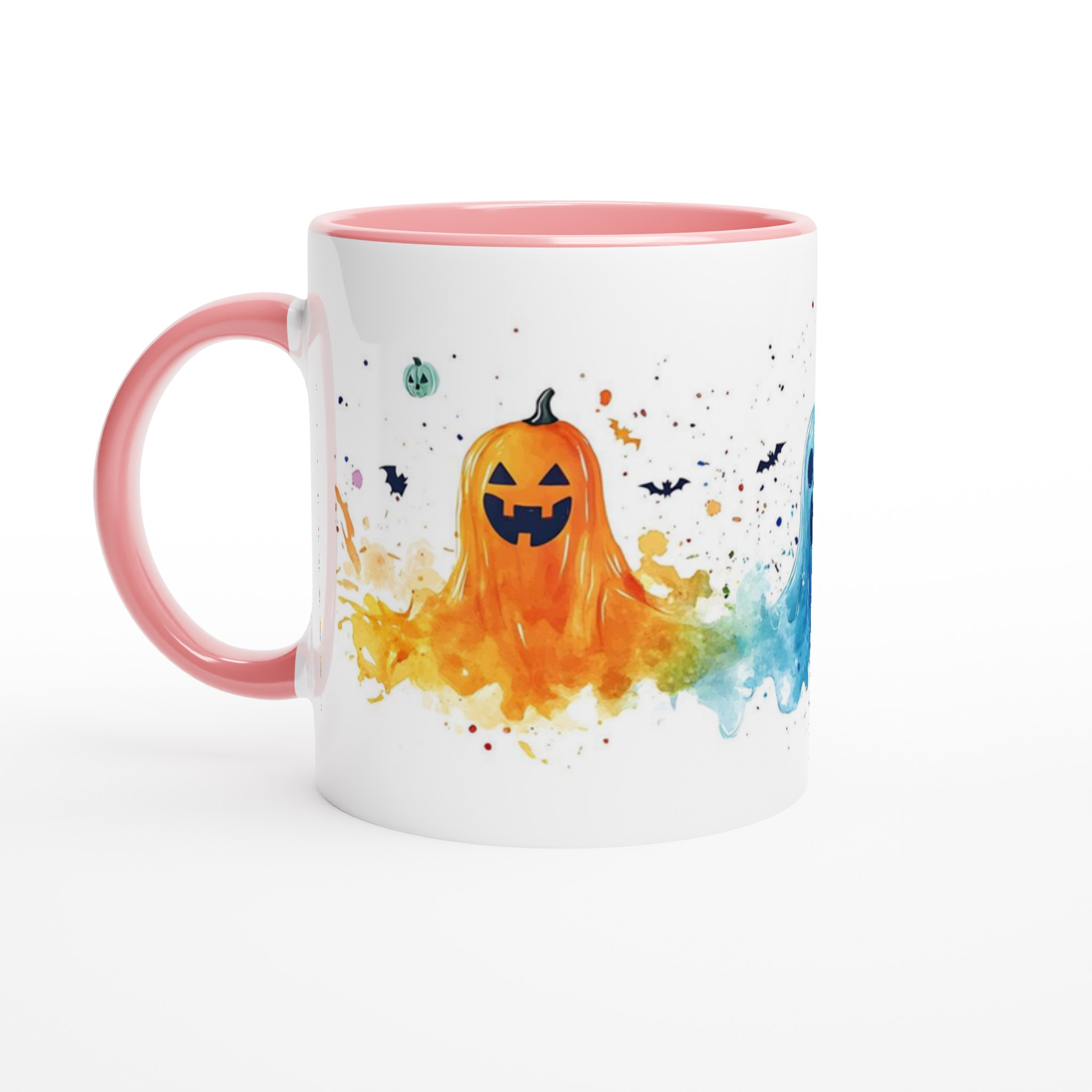 Spöklikt Söt Halloween Mugg - Akvarell Pumpa & Spöken i Flera Färgval 6 0c1455a7-ed75-4465-812b-062201ea7764
