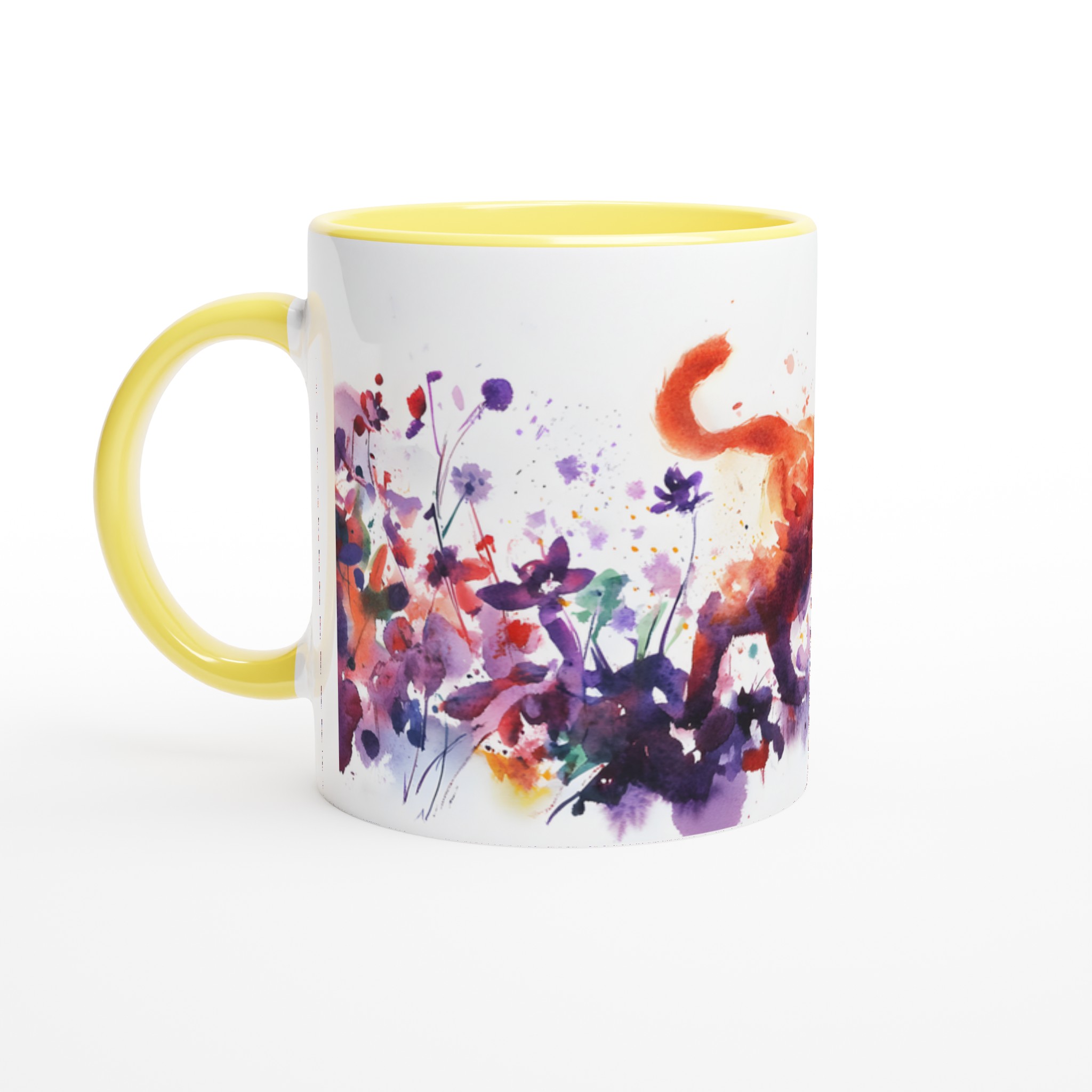 Konstfull Katt & Blommor - Akvarell Mugg | Välj bland 7 Färgstarka Keramikmuggar 3 0c22164b-c8e8-4324-8f62-d9875c87e528