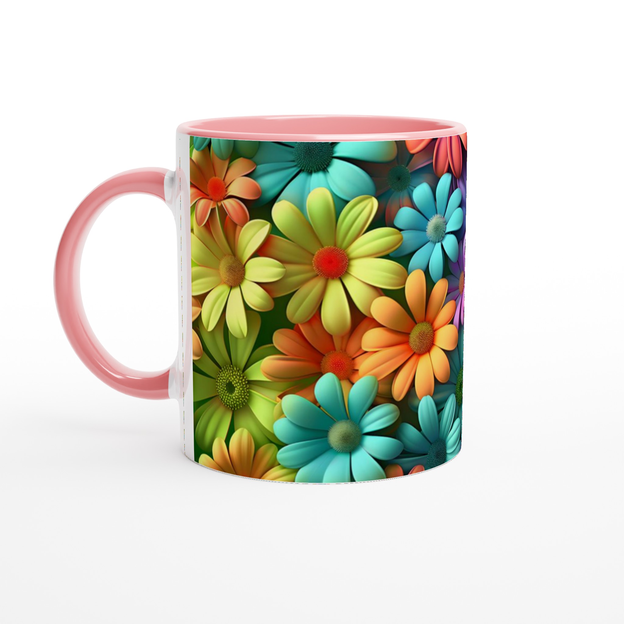 Färgglad Blommig Keramikmugg 11oz – Välj din glada färg! 7 0c31056e-d970-4e51-a407-5d3ed8d87a35