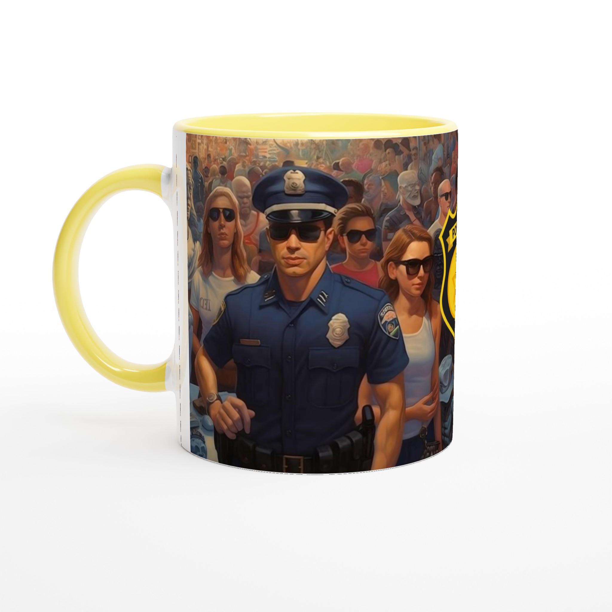 Vit 11oz keramisk mugg med djärvt polismotiv – välj mellan 7 färgstarka keramiska nyanser 3 0c683c3e-6843-4f2f-bb67-2c0e61951e30