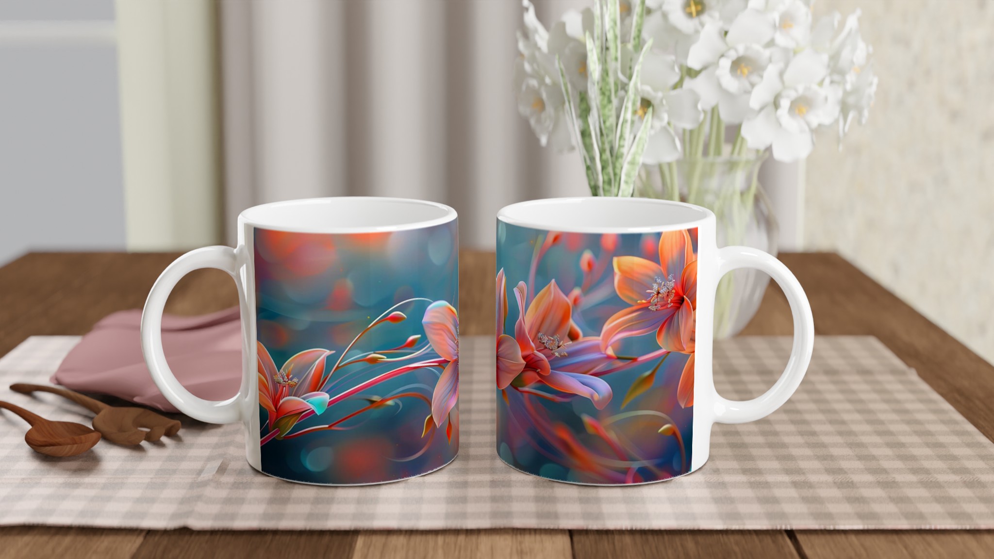 Förtrollande Blomsterdröm 11oz Keramisk Mugg – Konstfull Design i Levande Färger 11 0c7cb123-adb0-42ff-9180-e91f9eb939dd
