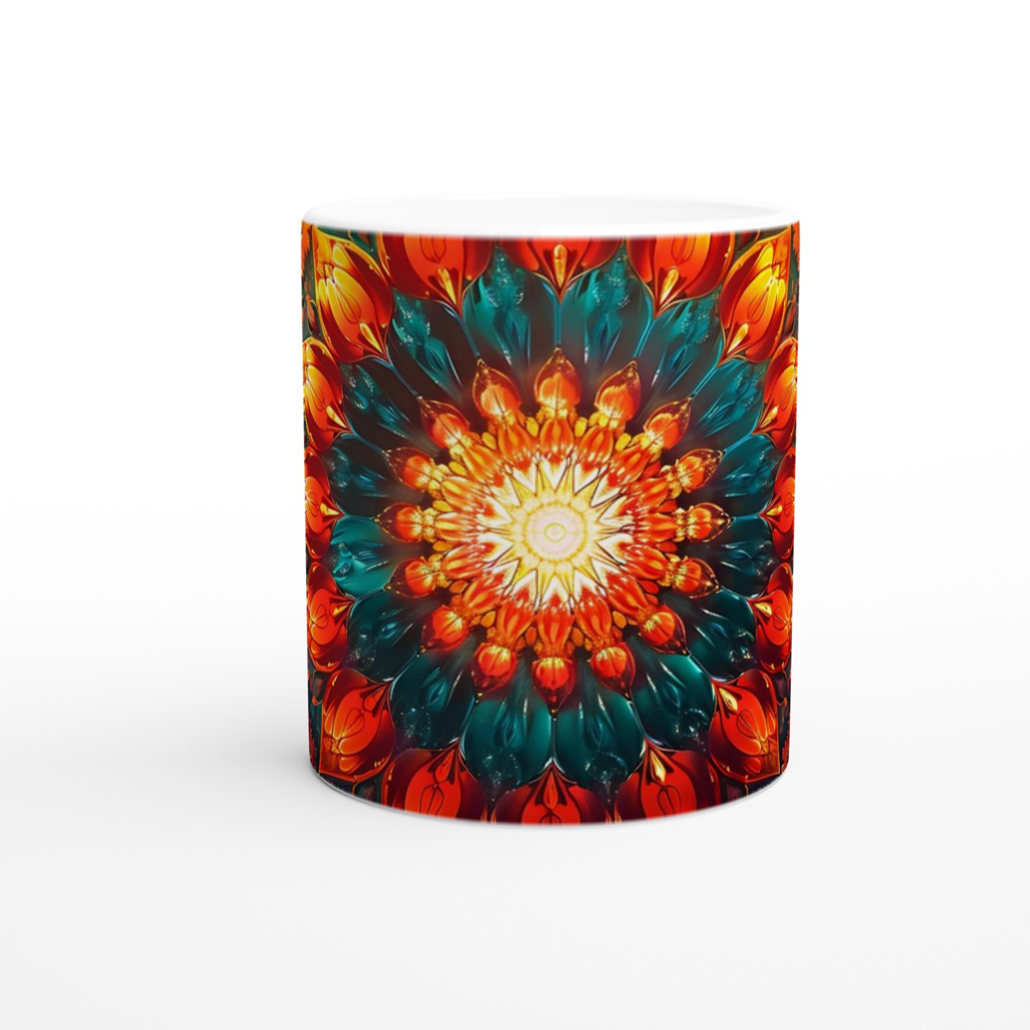 Mångfärgad Floral Mandala 11oz Keramikmugg – Din Kaffepaus, En Explosion av Färg! 8 0c80009d-9bd6-4c21-b30f-99d132798cd4