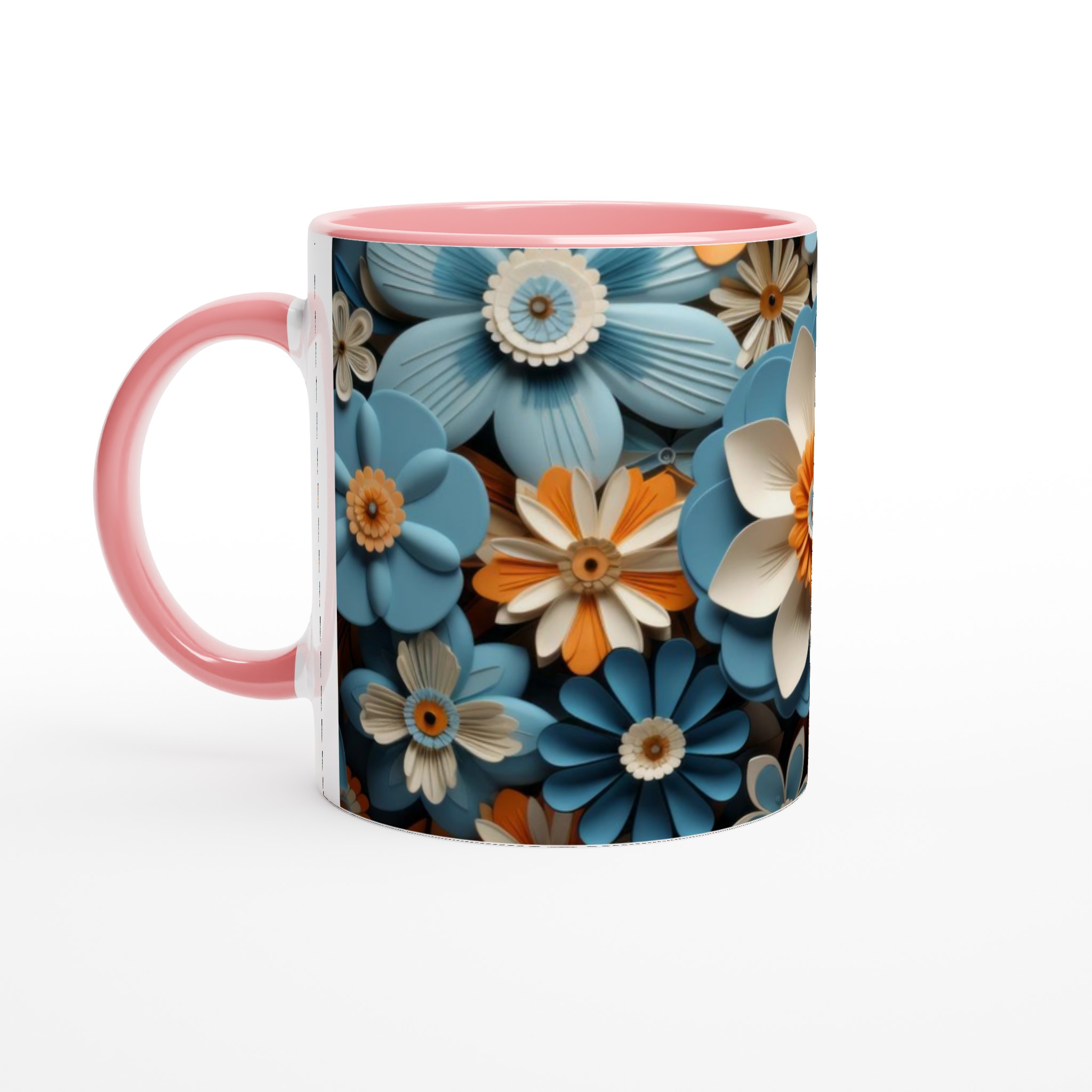 Vit 11oz keramisk mugg med levande blommönster – välj din färg och gör varje kaffestund unik 6 0c9ad762-f3b8-47ef-be2b-62038514ab1e