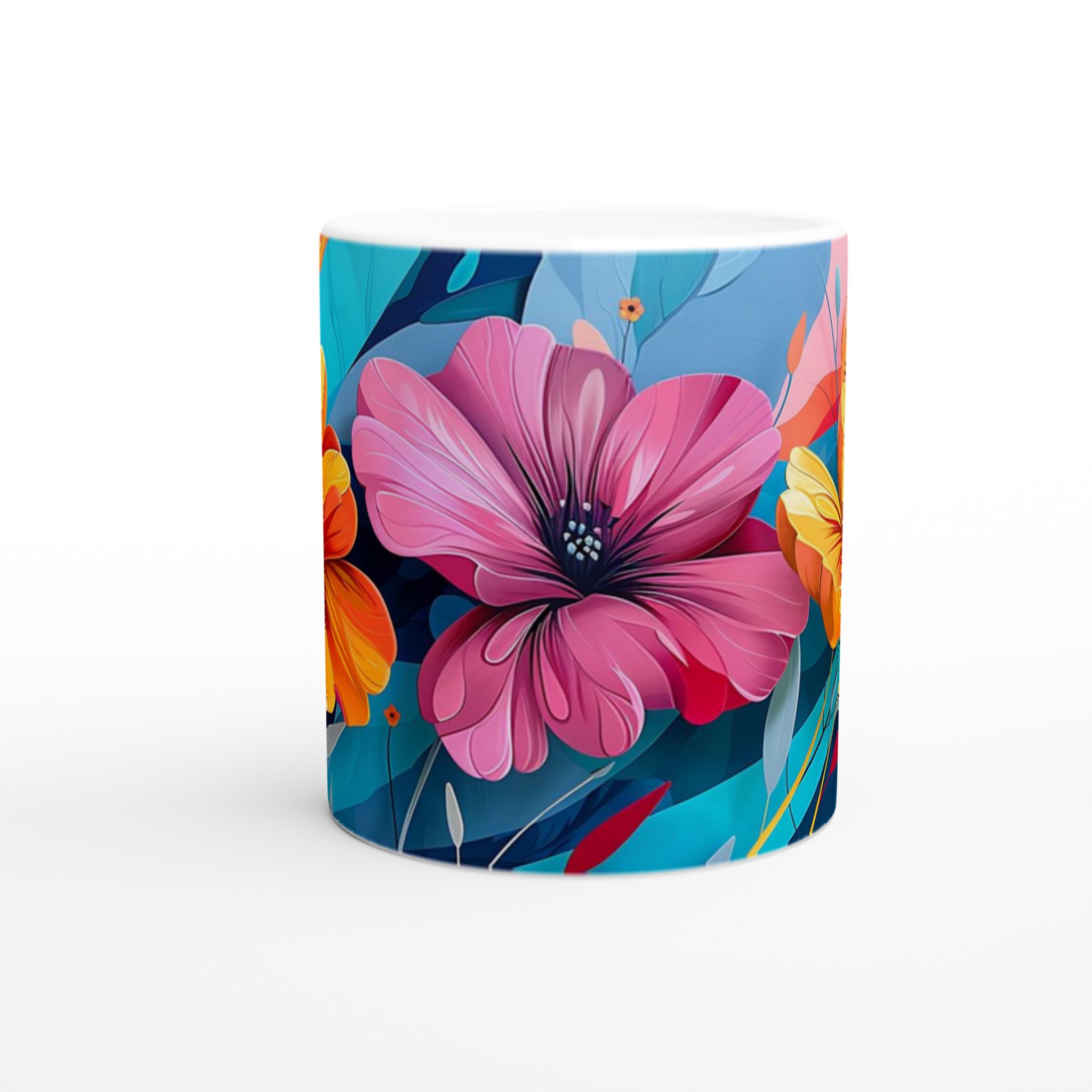 Färgglad Blommig 11oz Keramisk Mugg – Konstnärligt Tryck för Din Favoritdryck 8 0c9d8a0c-d692-42eb-b8fc-3c46435234de