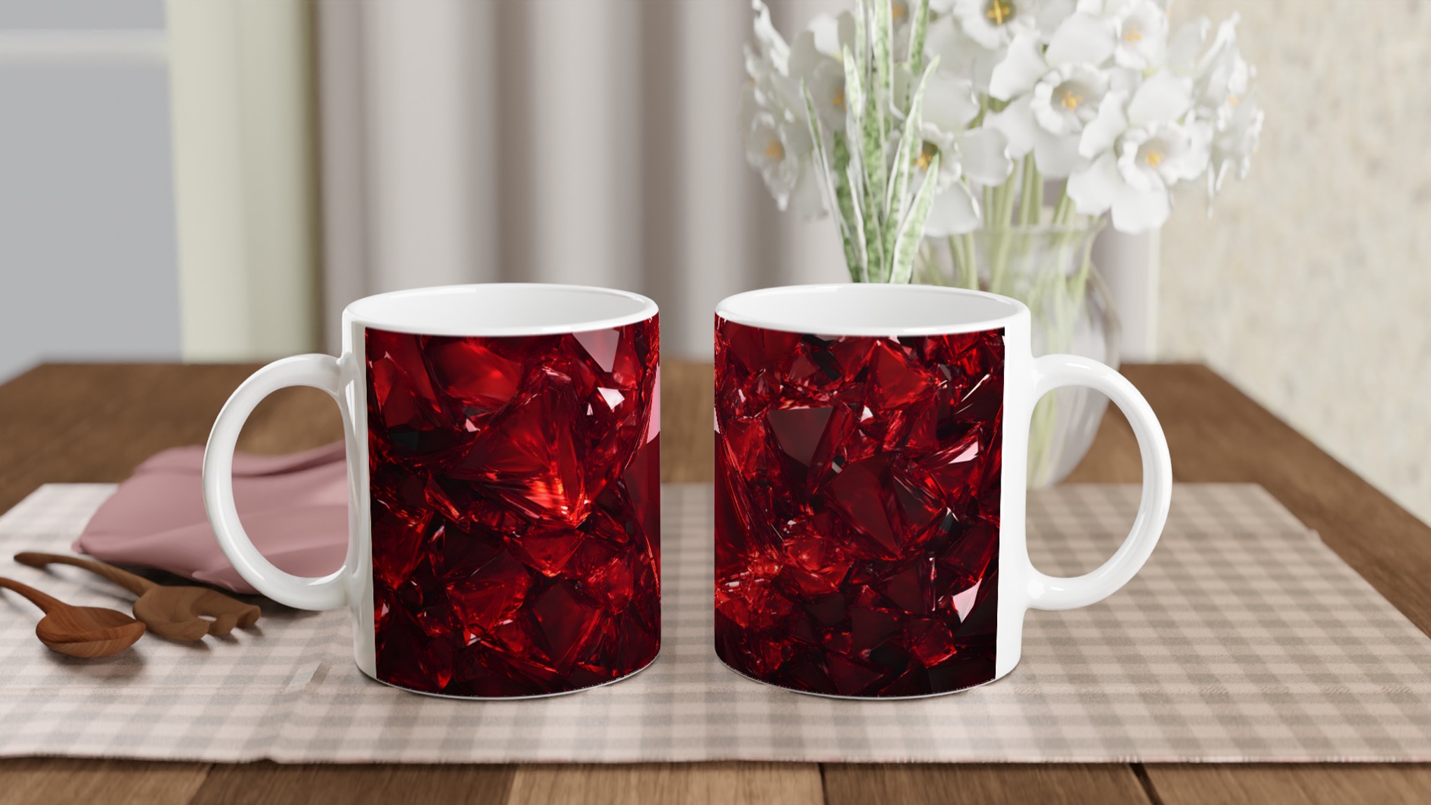 Rubinröd Fasetterad Keramikmugg – Elegant 11oz Design för Kaffeälskare i Flera Färger 10 0cb1e8ab-5bfd-407f-a9a5-f18401724b4c