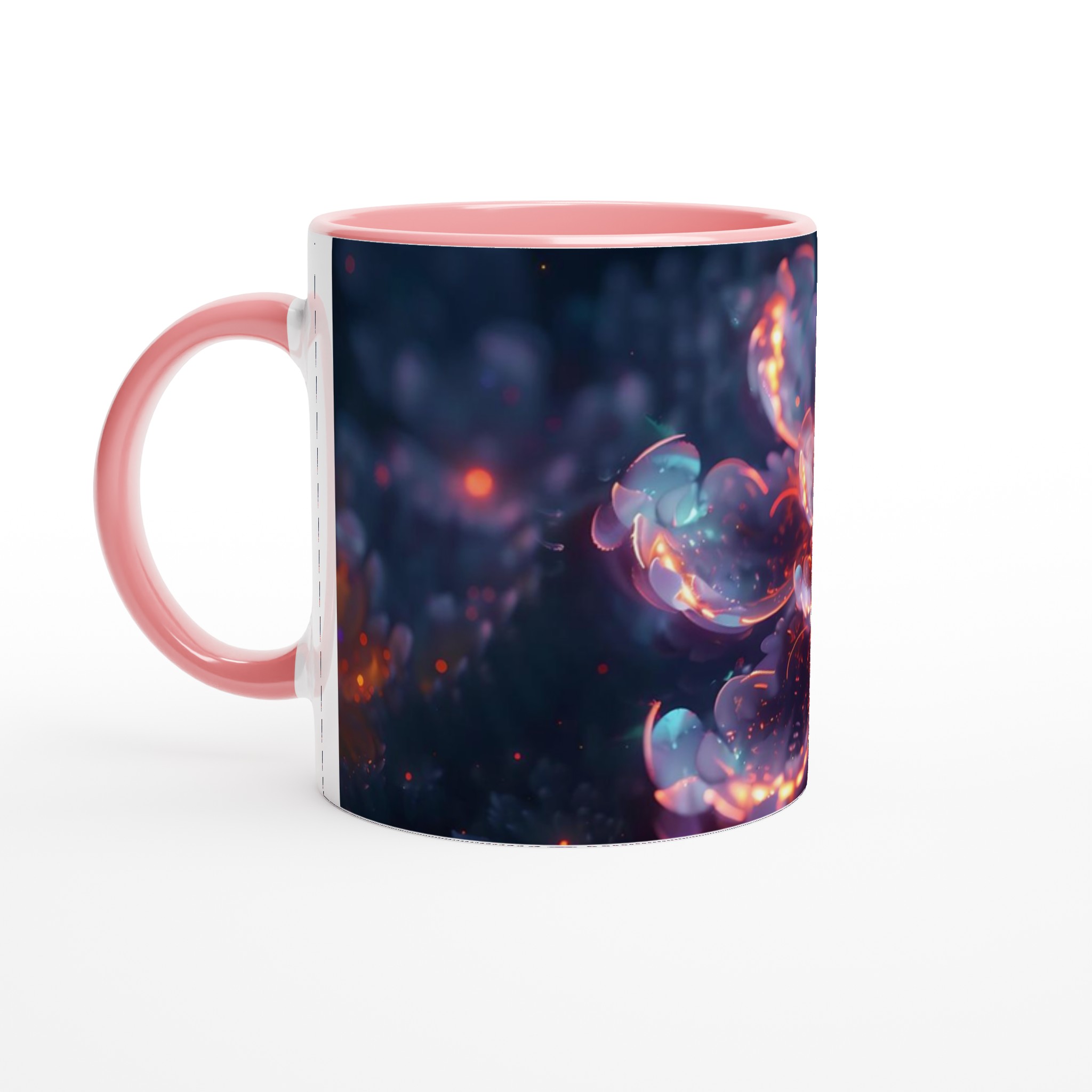 Abstrakt Neonblomma 11oz Keramisk Mugg – Lysande Design, Välj Din Färg! 6 0cd5dc24-4e69-4492-8872-cf70257015bc