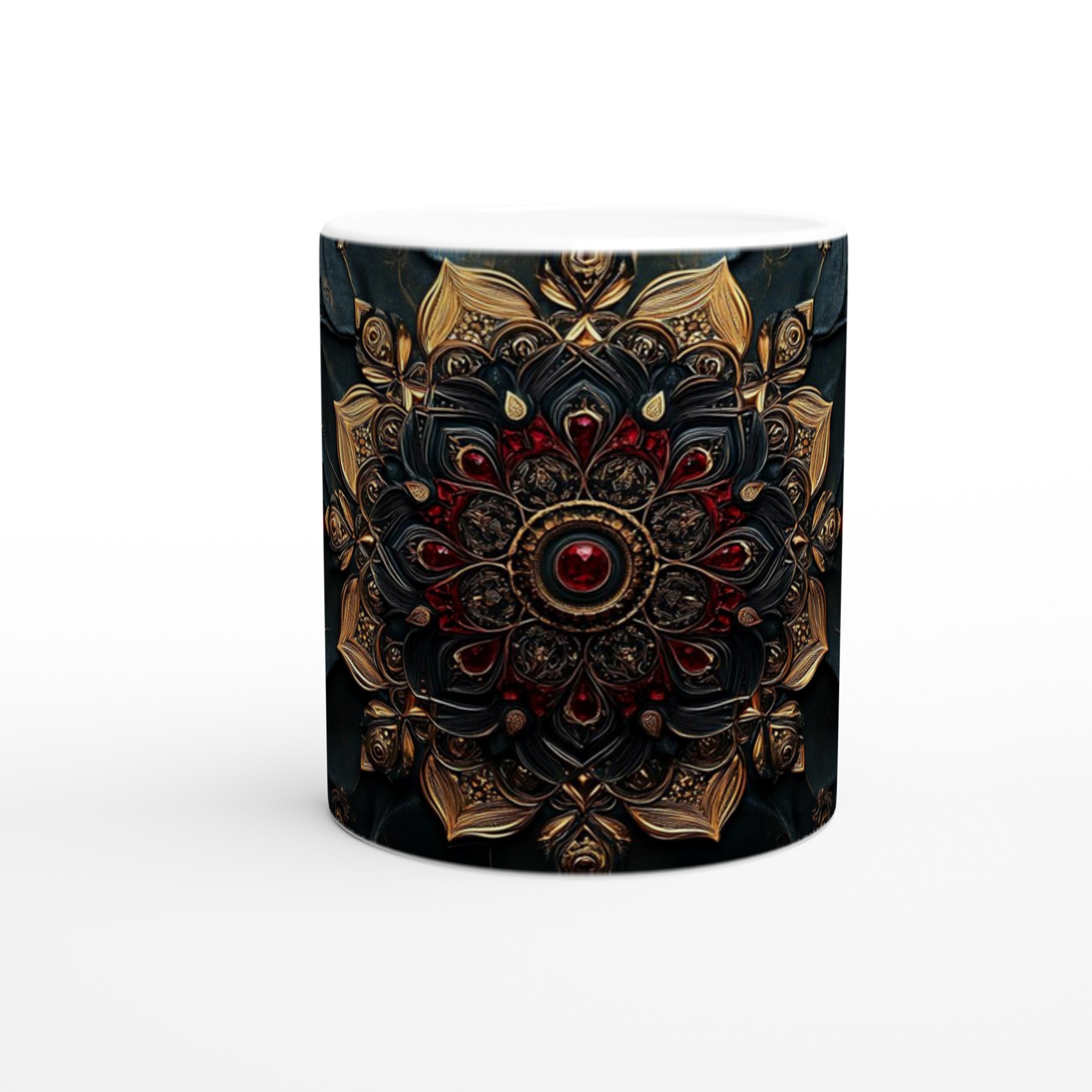 Mörk Lyxmugg med Guld & Röda Detaljer – Exklusiv 11oz Keramisk Mugg 8 0cefeb31-ec17-498e-b593-57a2f7a4afb1