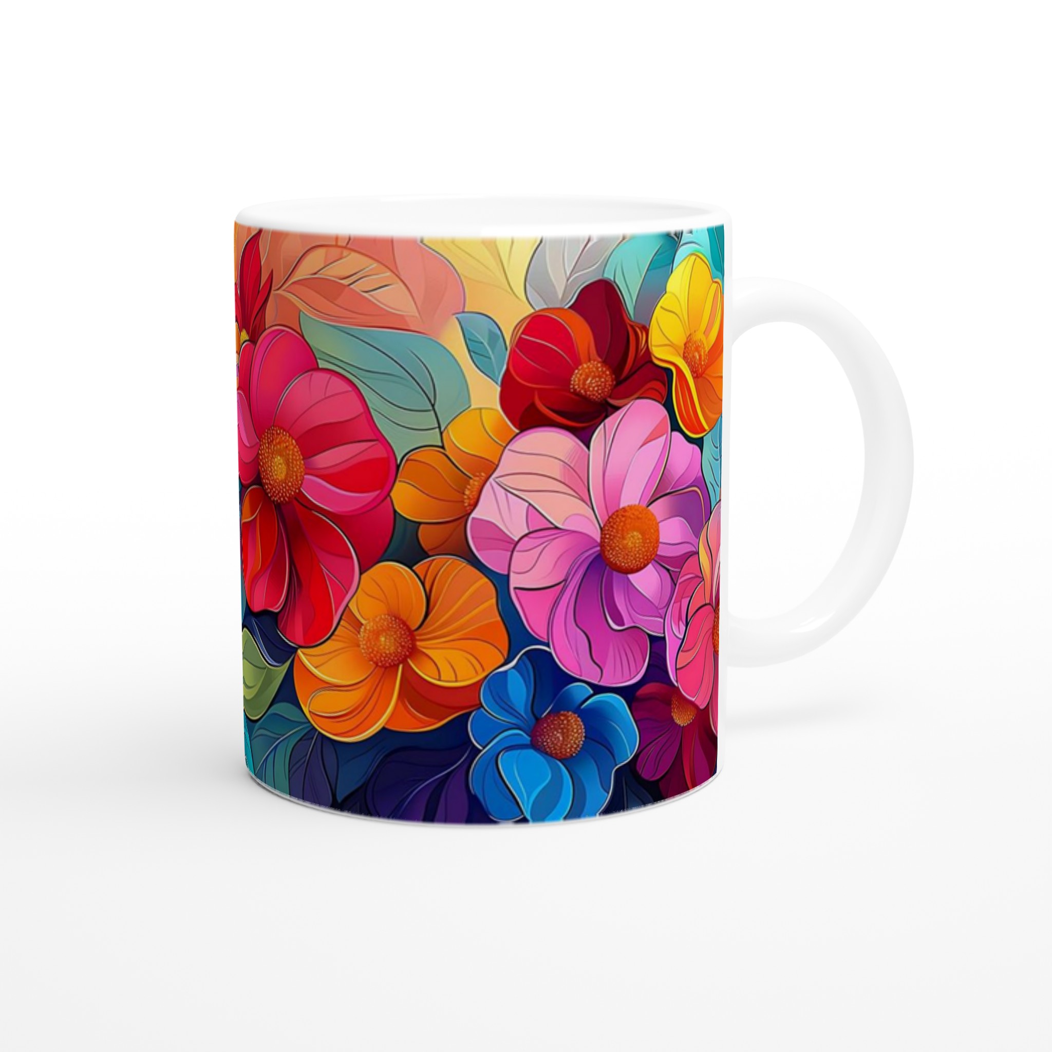 Färgsprakande Blomstermugg – 11oz Keramikmugg i Ditt Val av 7 Livfulla Nyanser 9 0cf929b0-413e-4fc6-aa4b-5c16d6ad07b6