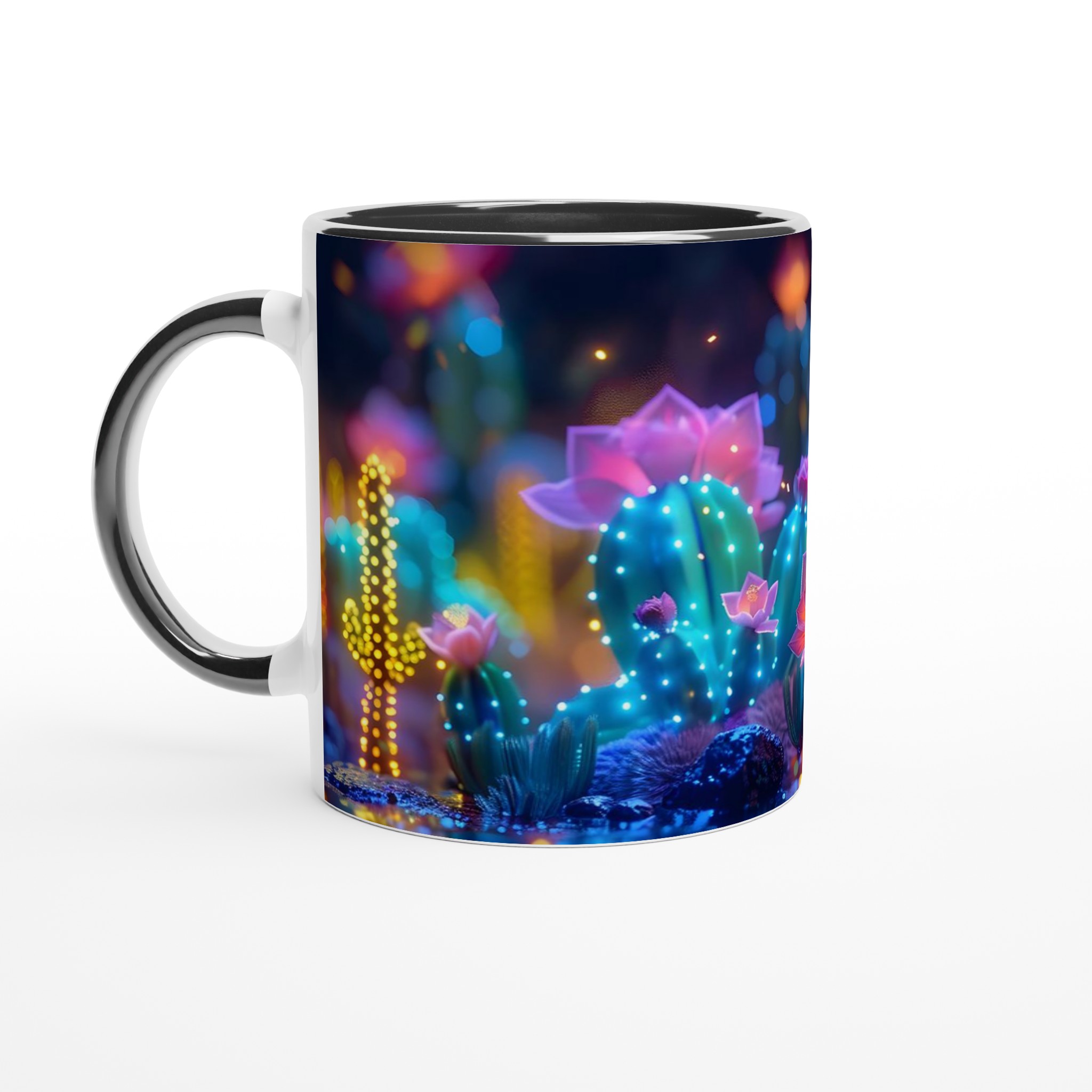 Magisk Nattkaktus 11oz Keramisk Mugg – Drömsk Kaffestund med Lysande Färger 4 0cfab726-085f-4c74-8d63-d2e467b5c086