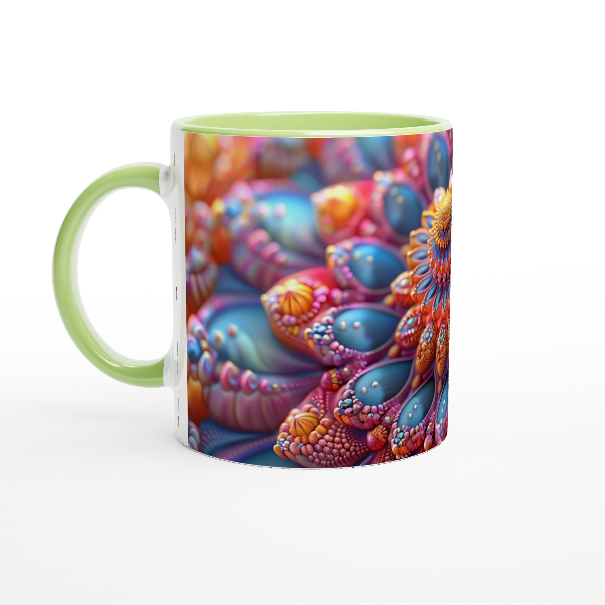 Abstrakt Fraktal Konst Mugg – 11 oz Keramikmugg i Levande Färger för Att Lyft Ditt Kaffestund 7 0d163bf9-34cc-4103-a162-18fcae743011