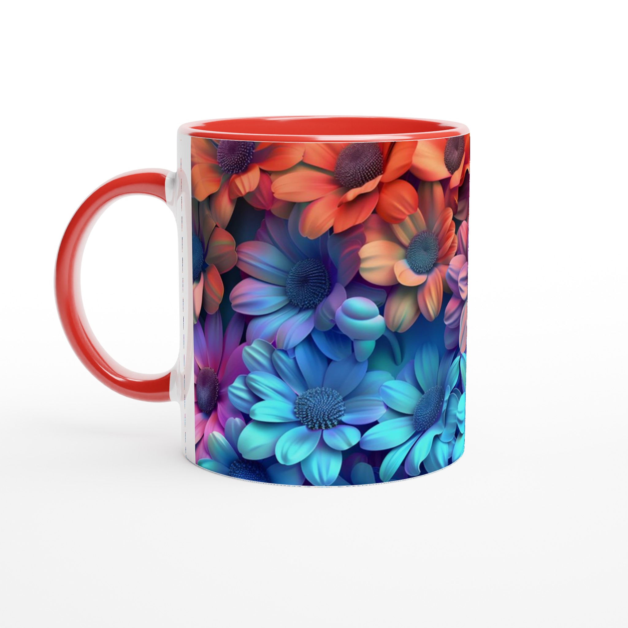 Färgsprakande Blomstermugg – 11 oz Keramikmugg i ditt Val av Sju Livfulla Färger 5 0d56dde8-ae16-44ee-a354-7911e5908324