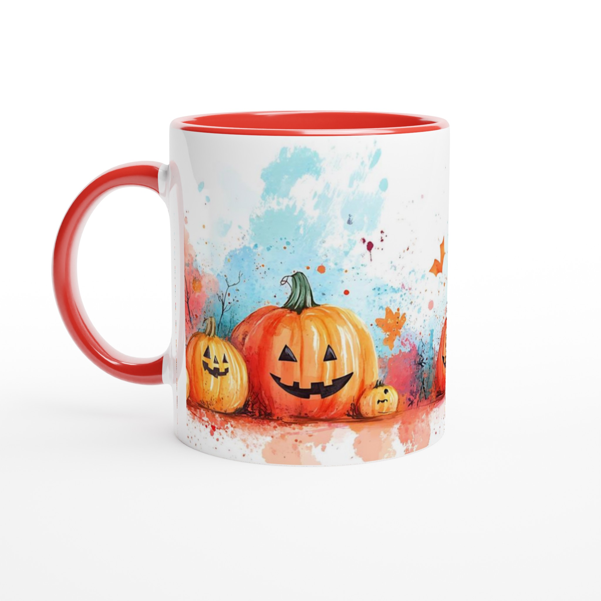 Lekfull Halloween Pumpa Mugg - Keramisk Kopp med Akvarell-inspirerad Design i Ditt Val av Färg 5 0d853dc9-14dc-4275-abc0-aade36247bcf