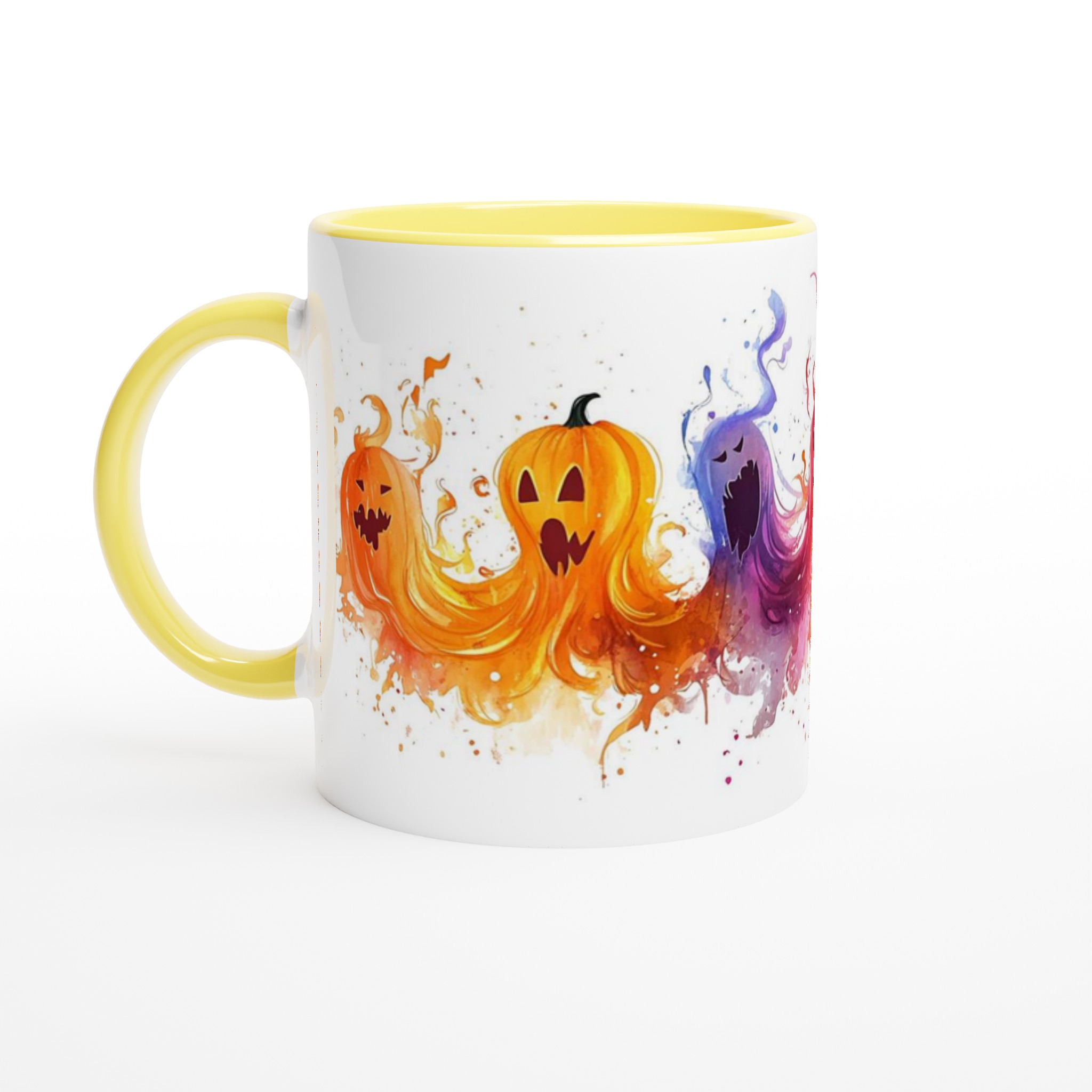 Halloweenspöken i akvarell – Färgstark 11oz keramikmugg för kaffe och te 3 0dc19f37-b7ea-4315-9072-756b60e54d2a