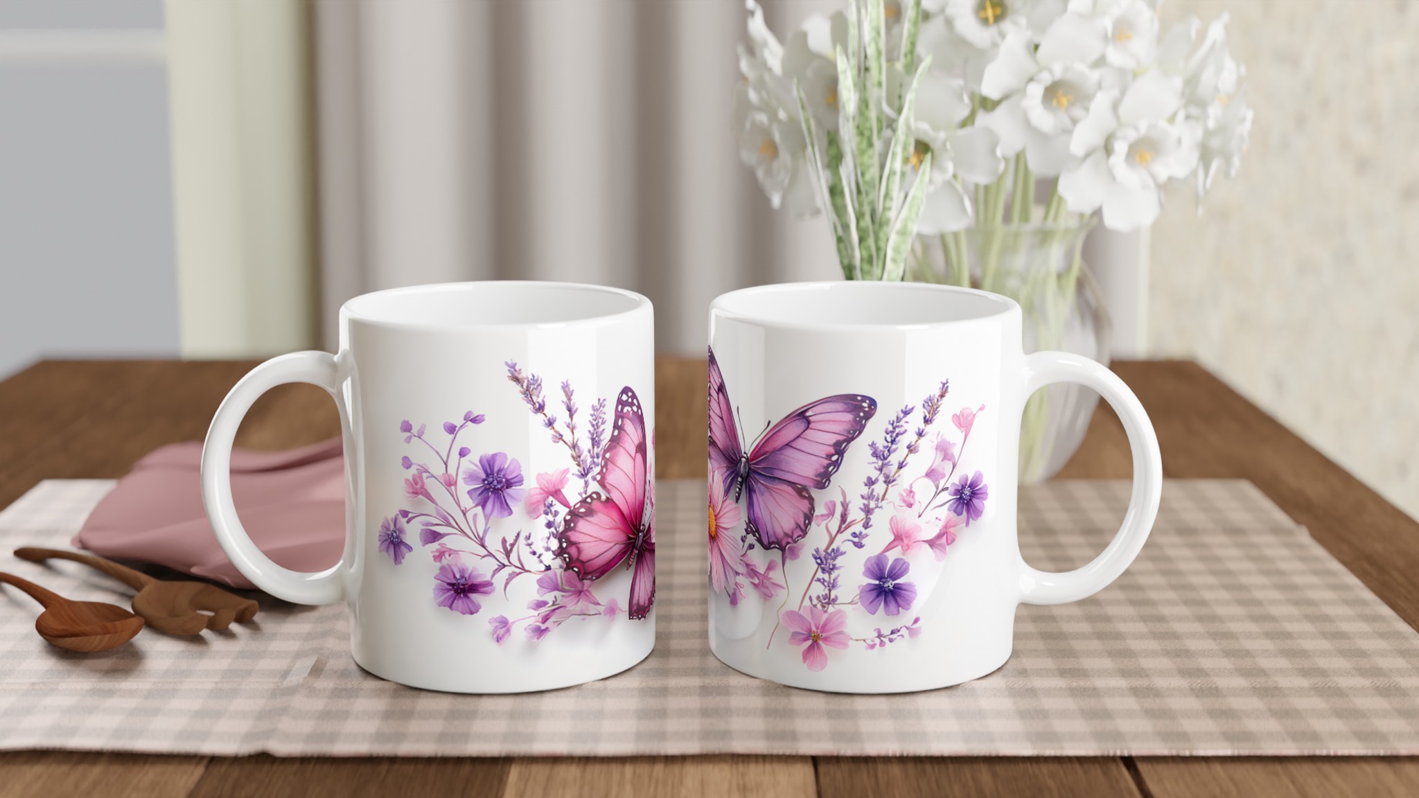 Fjäril & Blommor Keramisk Mugg – Dröm Dig Bort i Lila & Rosa Toner, Välj Din Färg! 10 0dc3c596-d90a-4e9f-9ada-01eaf39525b1