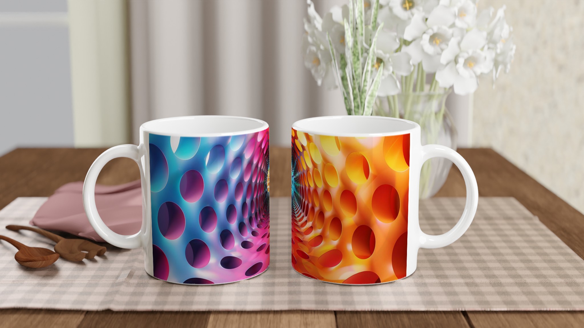 Abstrakt Regnbågs-Mugg – 11oz Keramikmugg för Levande Konst & Färgstarka Tryck i Flera Kulörer 10 0dc9943f-018d-4e16-ae14-035169a767bb