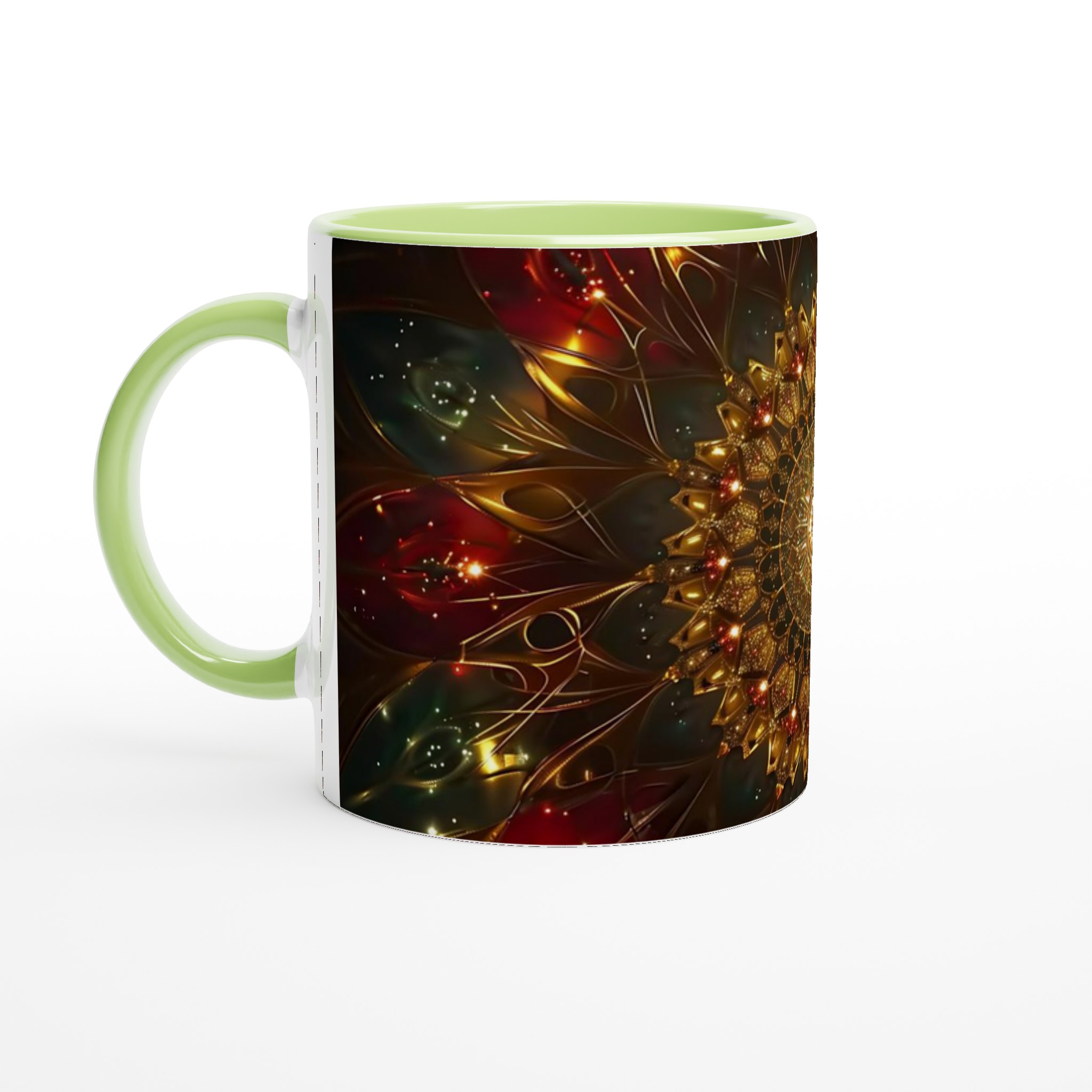 Abstrakt Mandala Lyx Mugg – 11oz Keramikmugg i ditt val av sju djärva färger 7 0dcc3cea-5146-4348-8da6-380245f96432