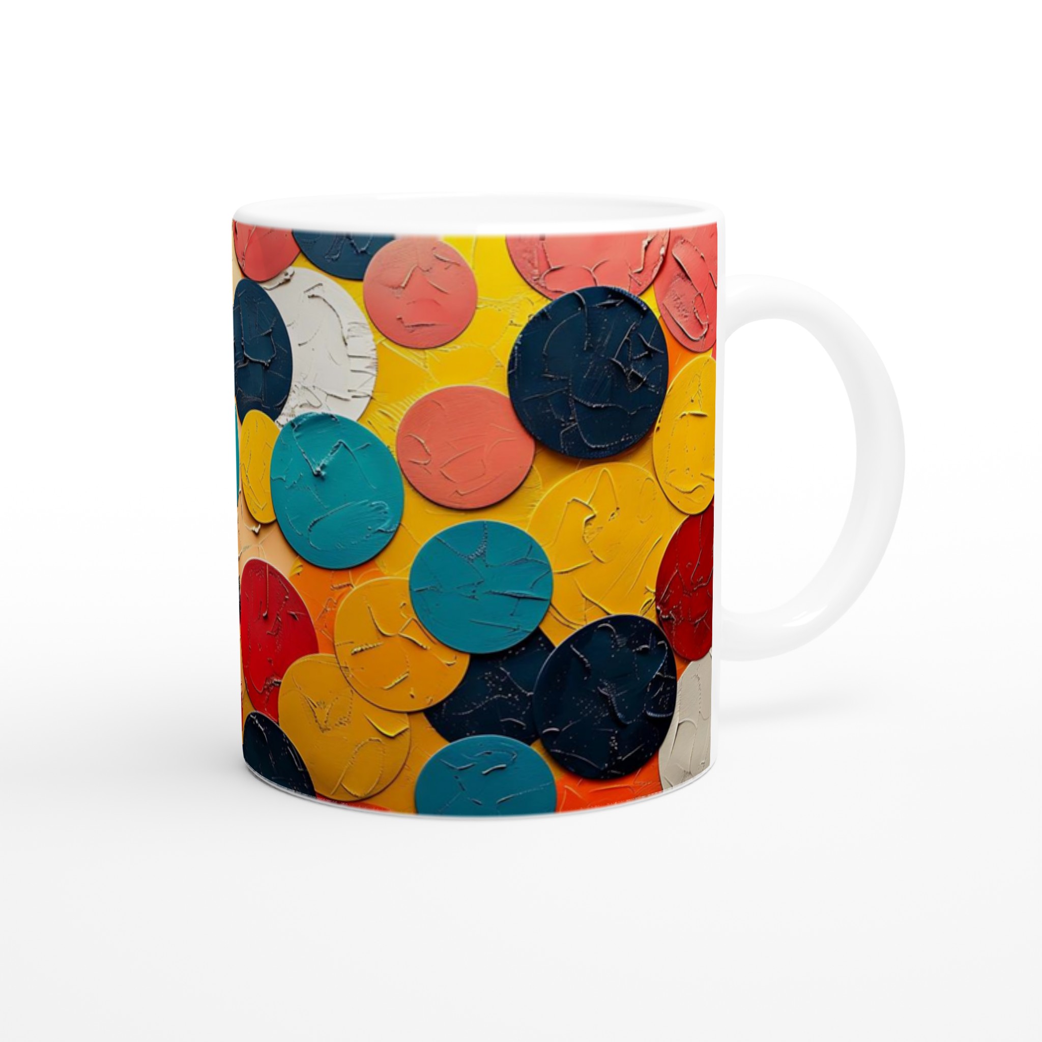 Abstrakt Pop Art Keramikmugg - 11oz, Levande Cirklar 9 0dd27159-c8eb-4022-8b45-8626d6776e42