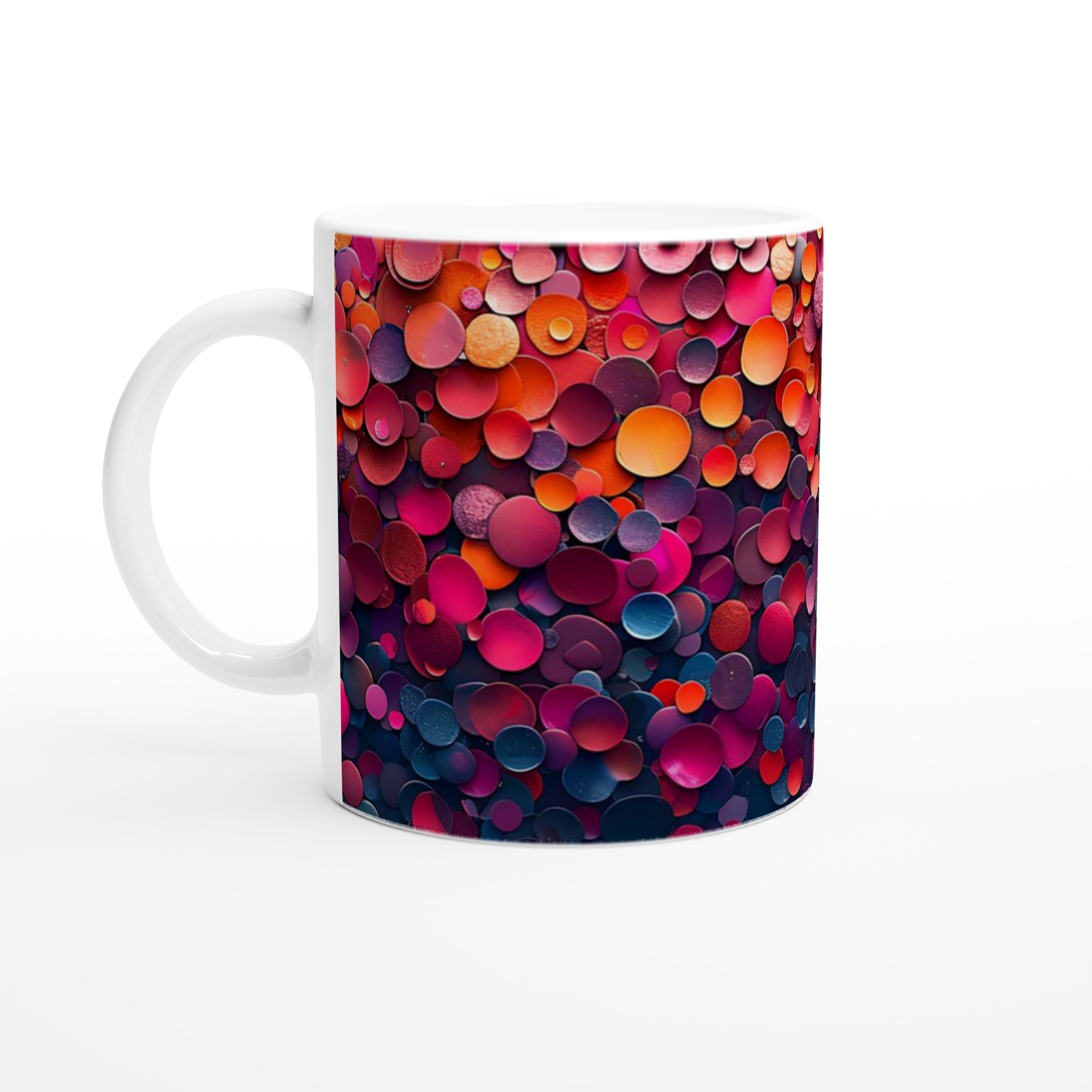 Abstrakt Konstmugg i Keramik – 11oz med Färgexplosion i Rosa, Orange och Blått 1 0dd87d21-8467-4420-bb9a-ba65efe44814