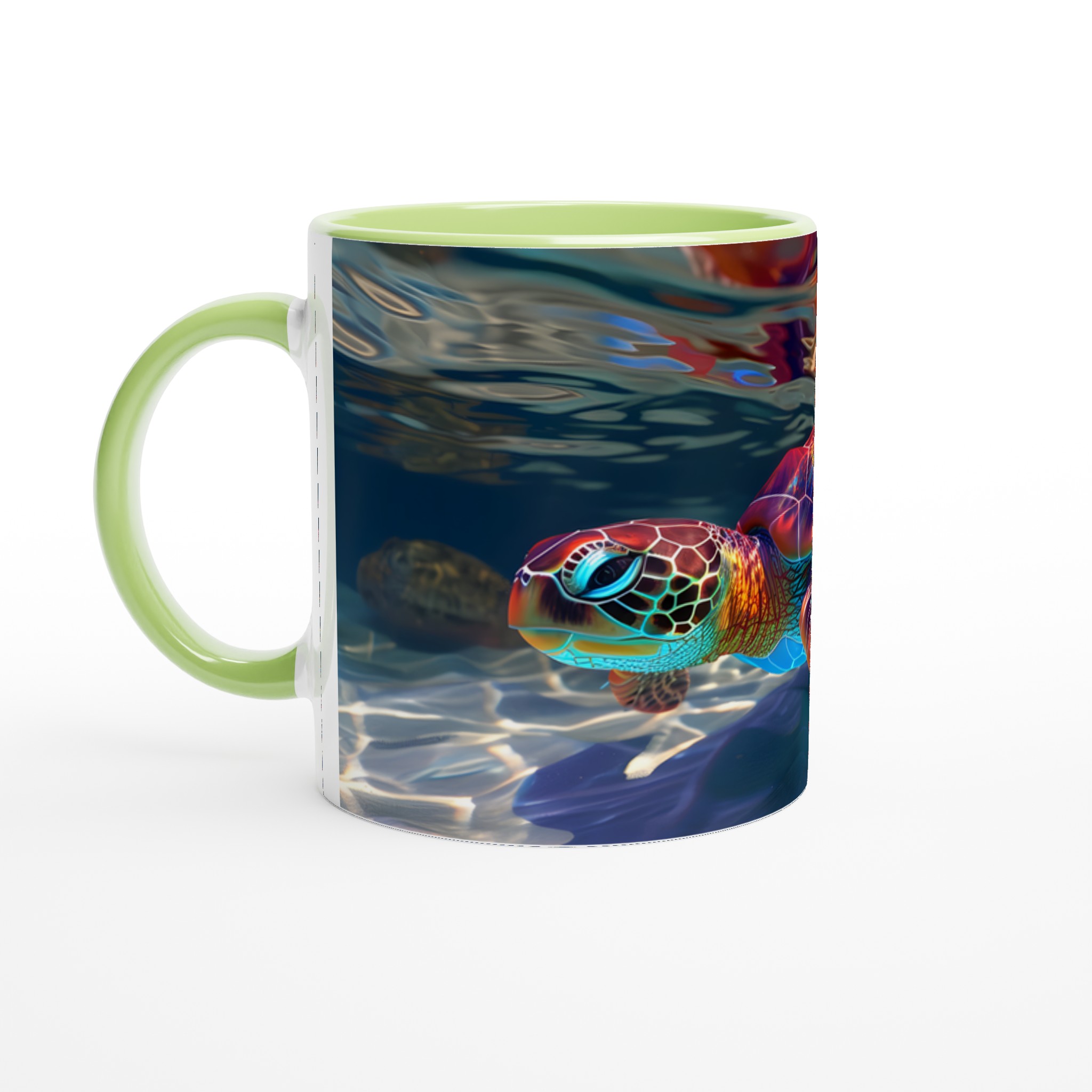 Neon Havssköldpadda 11oz Keramisk Mugg – Ett Konstverk i Färg till Din Kaffestund 7 0e0c558a-55c9-4b55-98d7-eeae8d79eab4