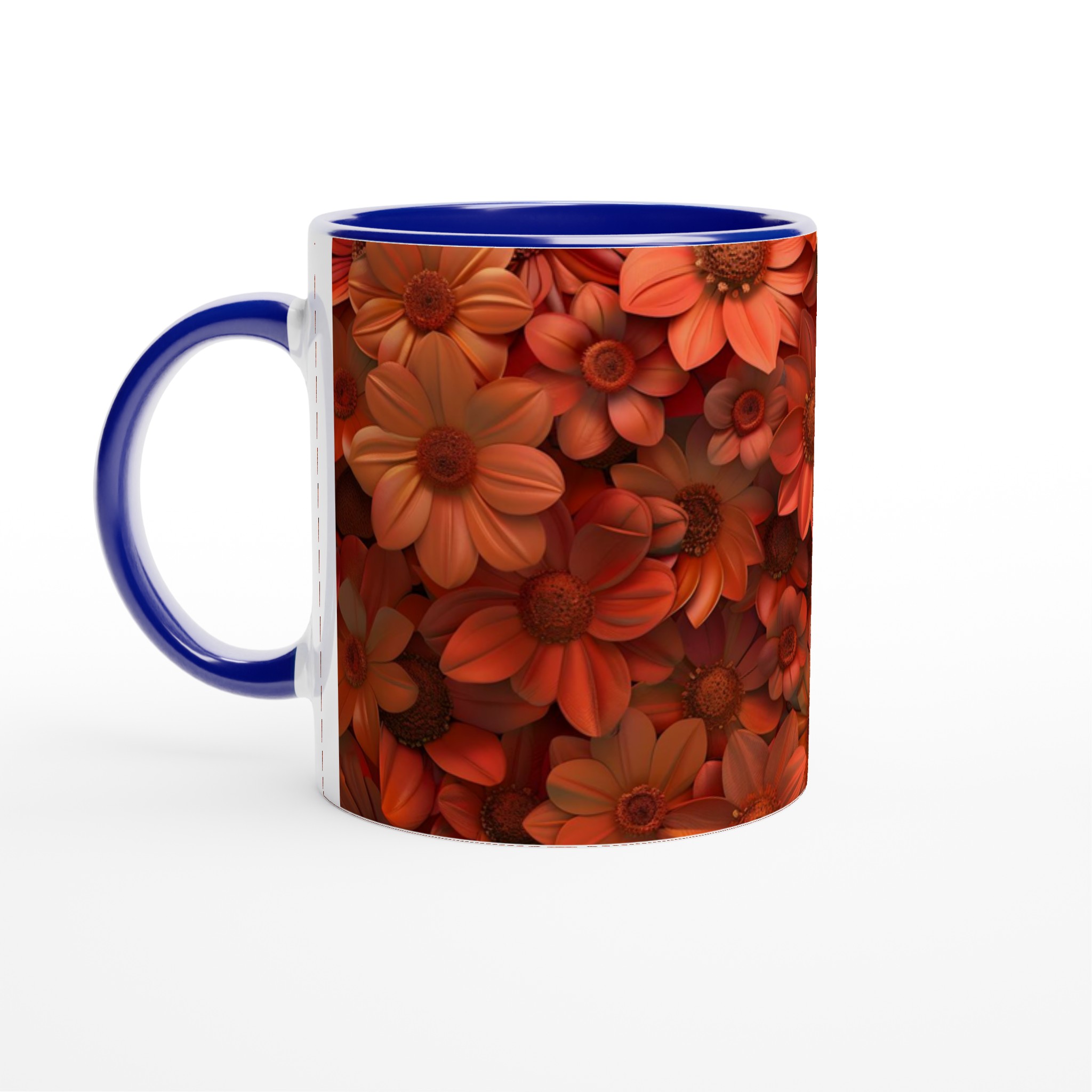 Blomstrande Röda & Orangea Blommor – Premium 11oz Keramikmugg för kaffe, te och design som sticker ut 2 0e242ab9-80e1-4c6b-855d-1456bdca6b24