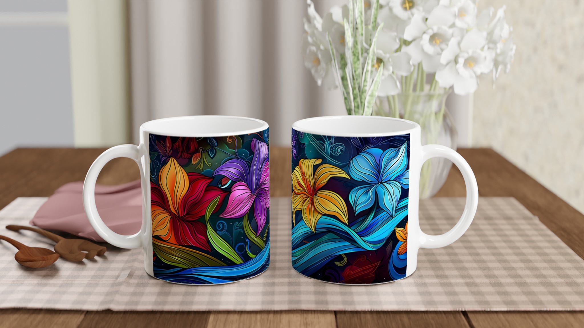 Abstrakt Blomsterprakt Keramikmugg – Din Kaffepaus i Färg! 10 0e2f7334-6923-43ec-bf6d-1f6a540fca78