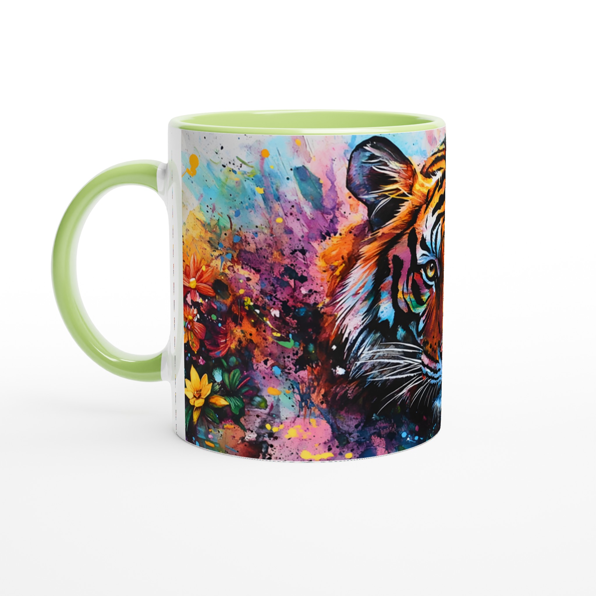 Färgsprakande Tiger Keramikmugg - 11oz Konstnärlig Kaffekopp för Djurälskare i Valfri Färg 7 0e37682f-3990-4f94-b2c0-7b98207ba4b1