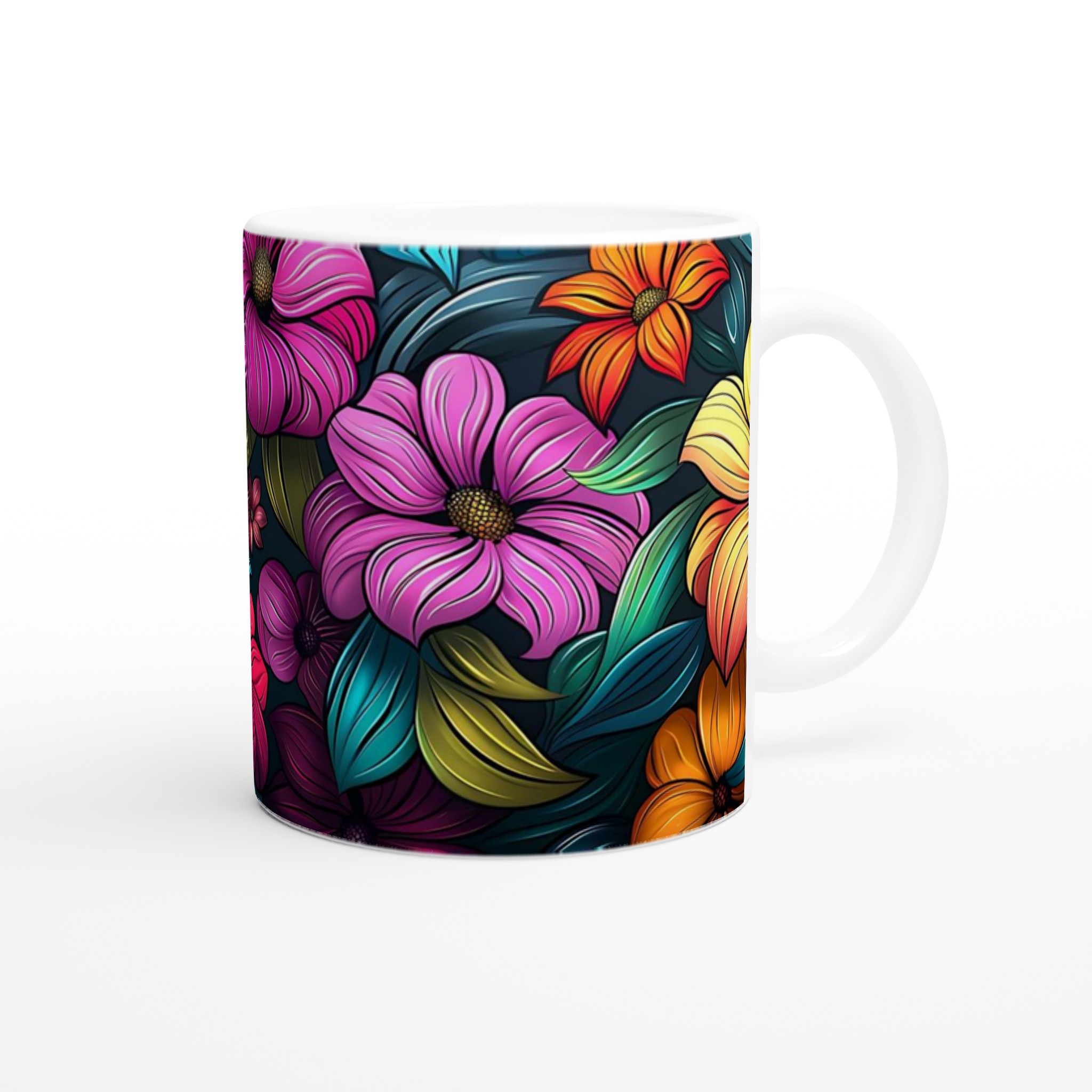 Tropisk Blomster Mugg - Livfull Keramisk Kaffemugg med Färgstark Design, 11oz 9 0e4ceea9-2c88-46a3-9ece-ff0a6203da8a