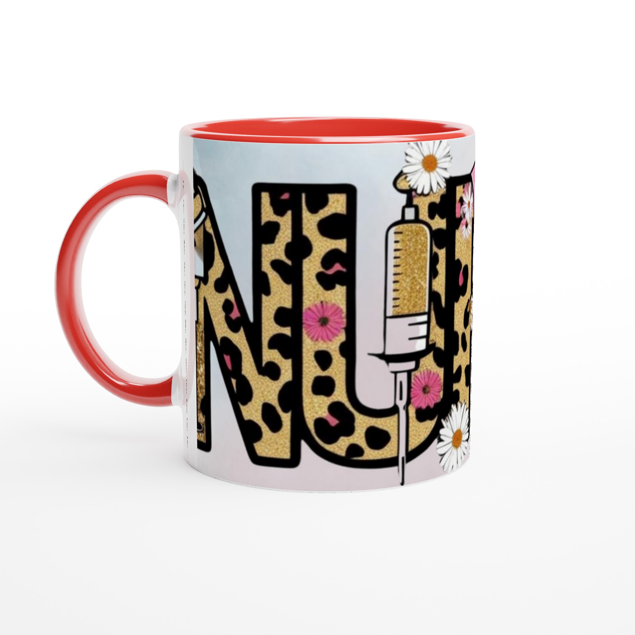 Vit 11oz keramisk mugg med gnistrande leopardmönster och blomsterinspiration – välj din favoritfärg 5 0e50f3e0-08c9-49eb-9a10-409f731ffdbd