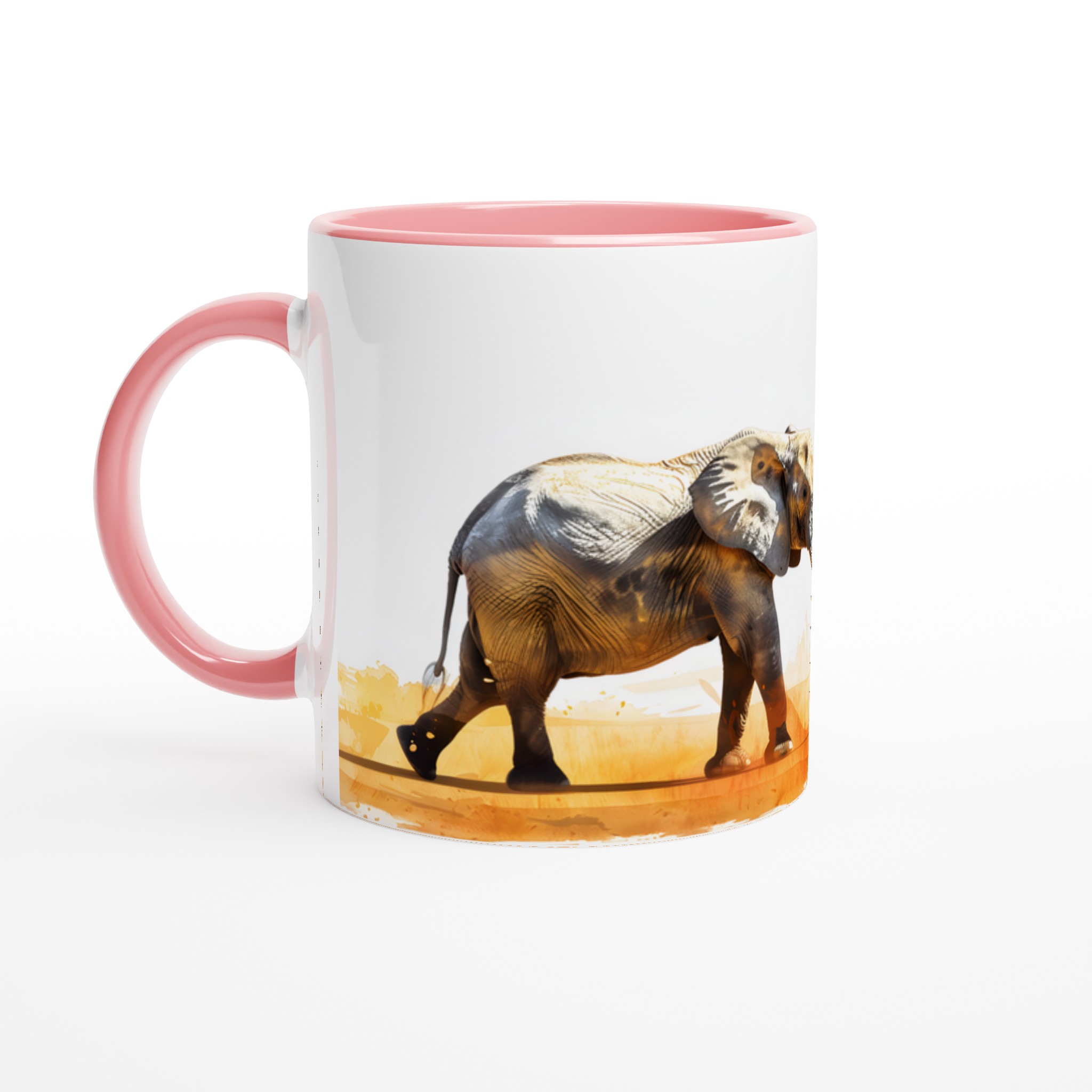 Mugg "Safari Elegans": Akvarellinspirerad Elefant i Livfull Orange – 11 oz Keramikmugg 6 0e5ec8fb-8a9b-4be5-a9bd-a539c5e4db33