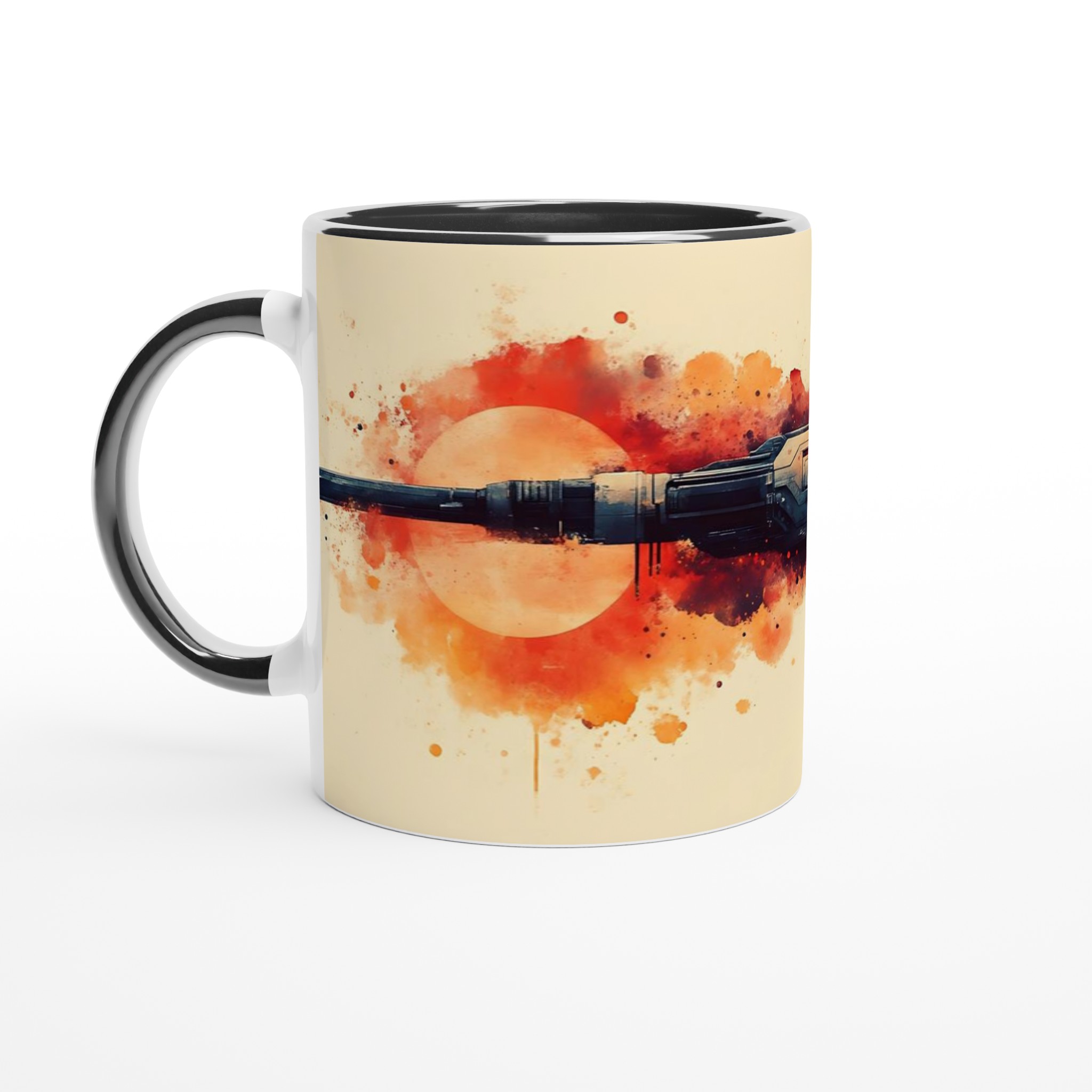 Kosmisk Krigare Keramisk Mugg - Akvarell Sci-Fi Stridsfartyg i 11oz Premium Keramik 4 0e70fc74-f332-42b2-9e39-c4c929cca051