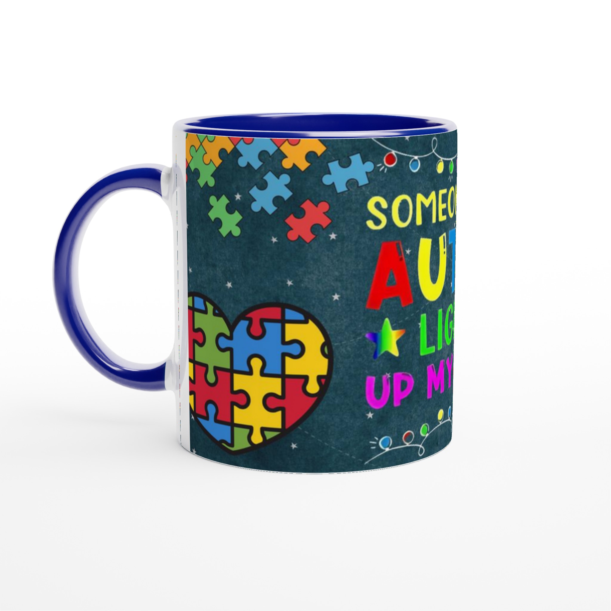 Ceramic Mug 11oz with Colorful Autism Puzzle Heart Design in Your Choice of Seven Vibrant Colors 2 0e9d7662-ca86-4941-9902-bb0df87a03b2