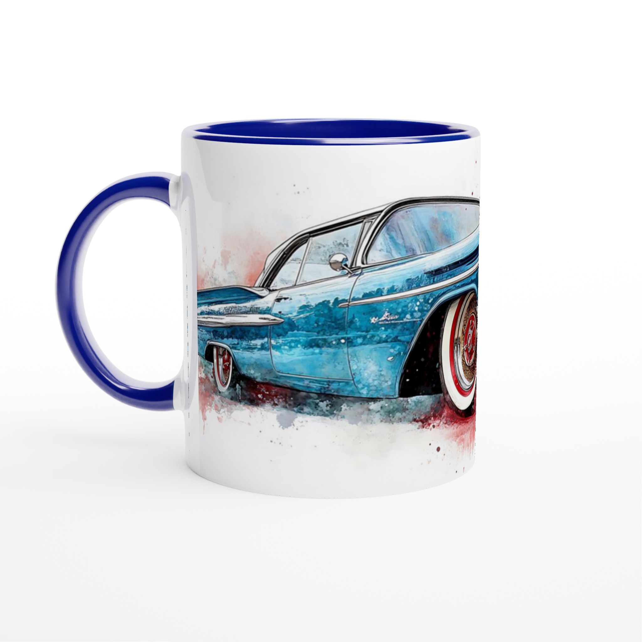 Klassisk Cadillac Vattenfärgsmugg – 11oz Keramikmugg i Vintage Amerikansk Bildesign 2 0ea4142f-6419-4a61-8caa-bd0401175c67