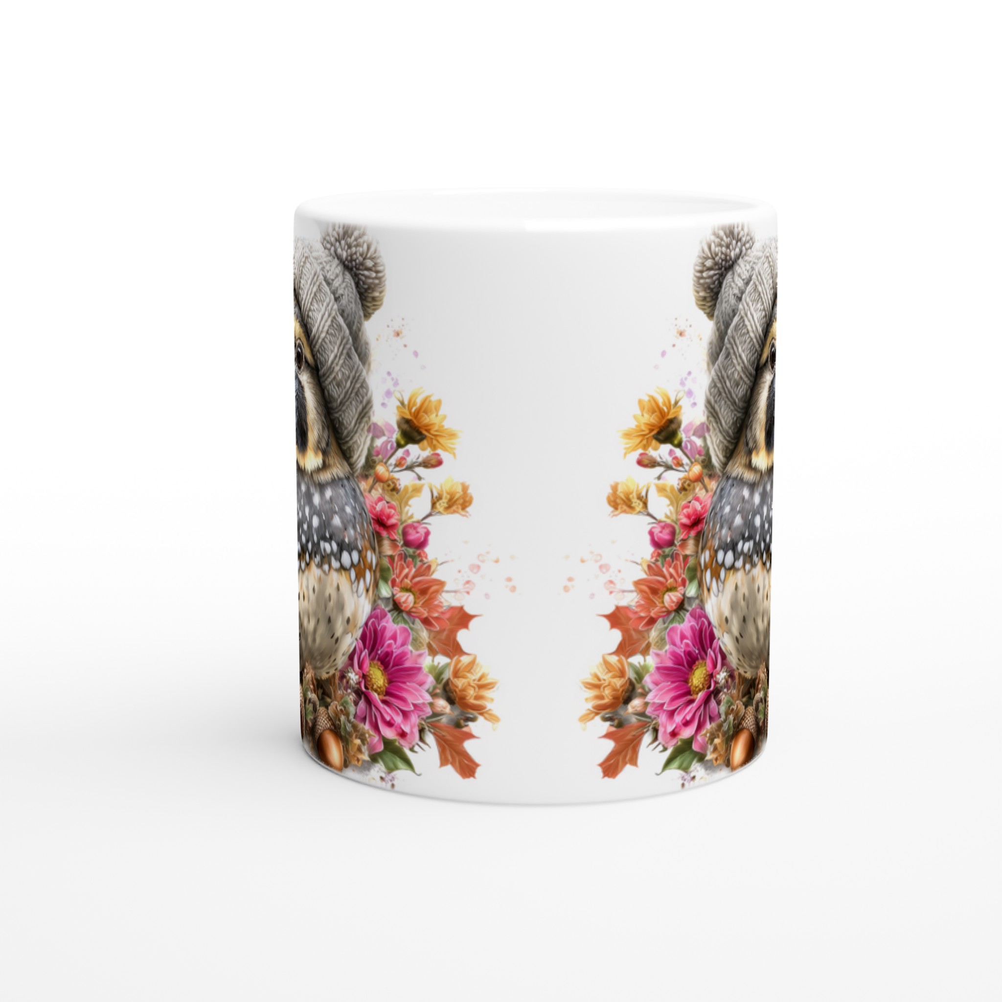 Vit 11oz keramisk mugg med charmigt vinterfågelmotiv i valfri färg 8 0ec483a8-28cc-4e4c-a7e1-e82811fa7498