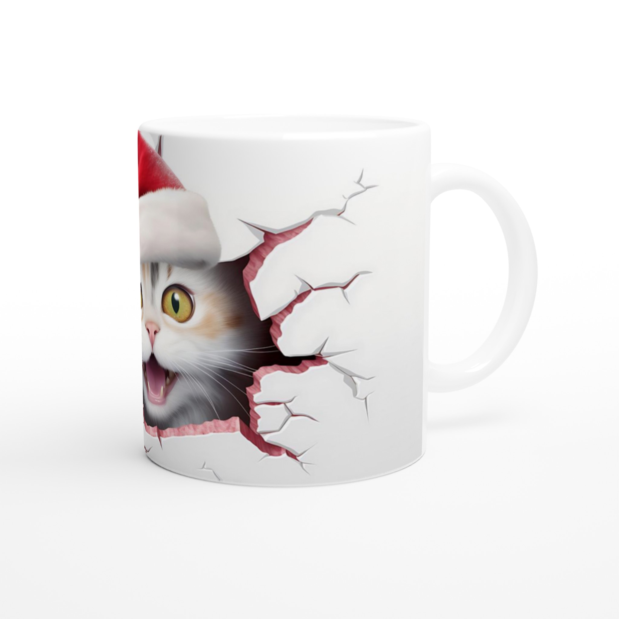 Busig Julkatt Mugg - Vit 11oz Keramisk Mugg för Festliga Drycker 9 0f2c679a-f04c-4b20-b726-0cb6bba9ed47