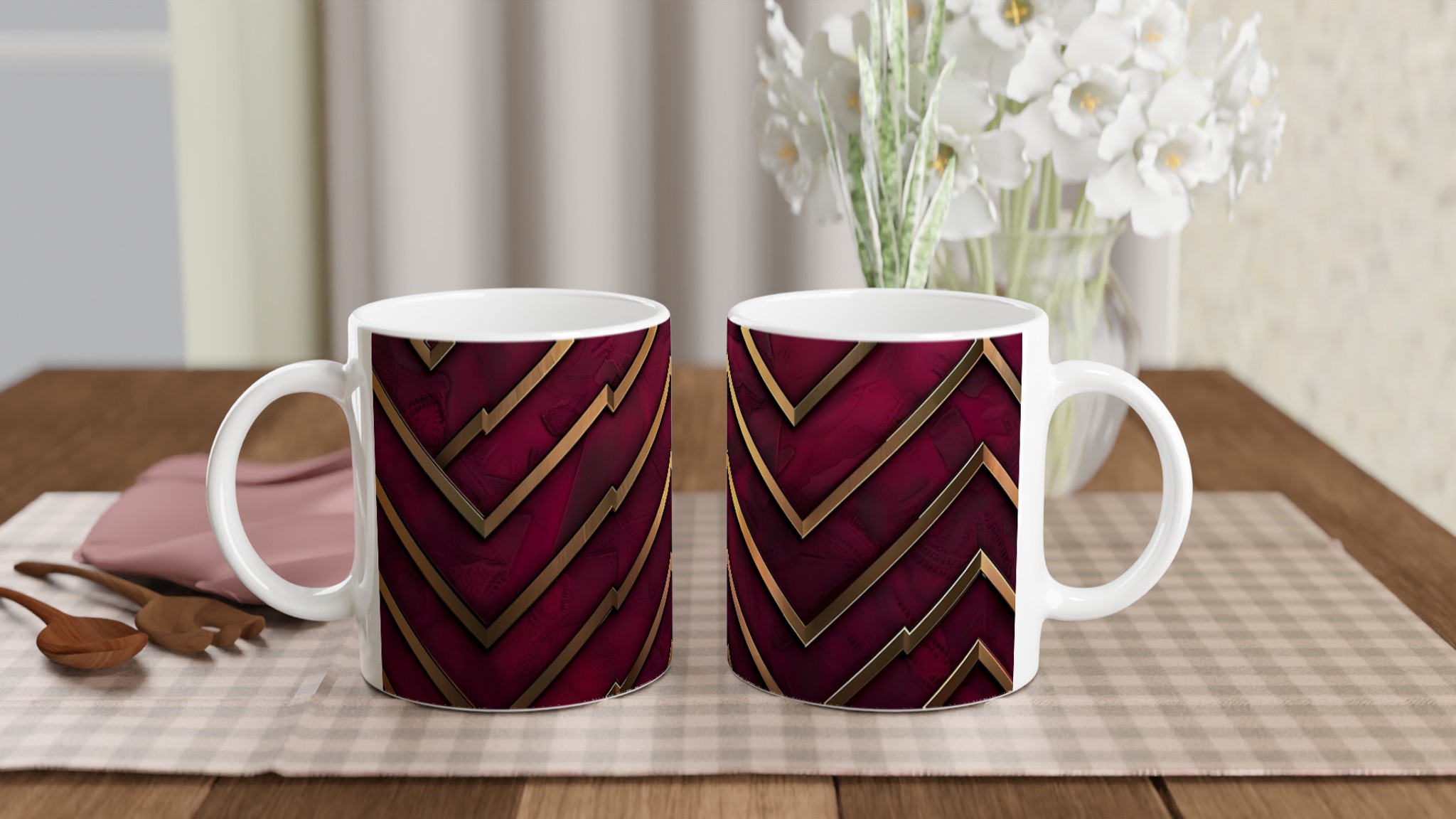 Elegant Keramikmugg: Röd & Guld Zigzag Design – 11 oz premiummugg i ditt val av färg 10 0f30300d-6e3c-4b01-b945-d441cd4c9041